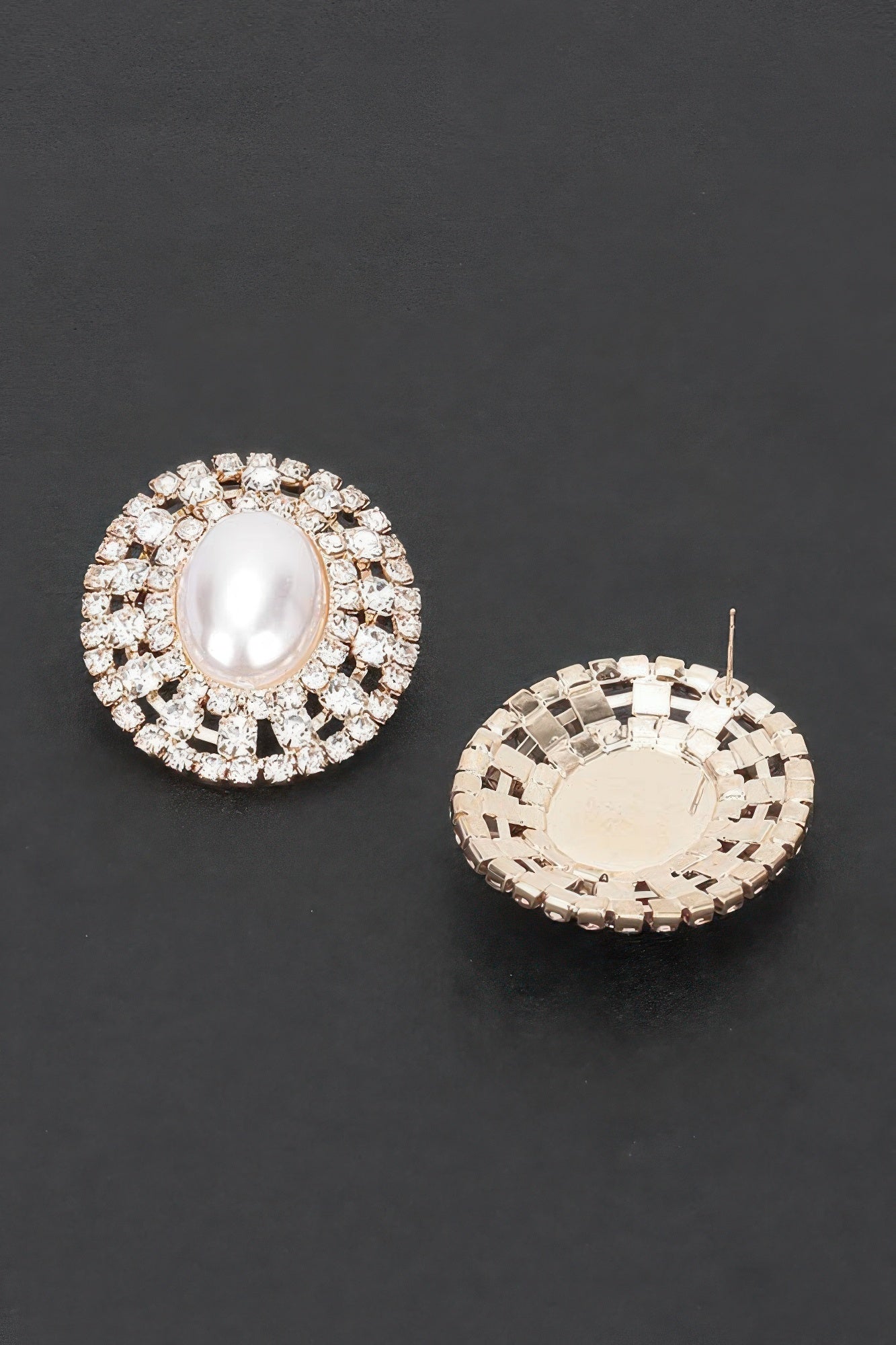 Faux Pearl Rhinestone Earring