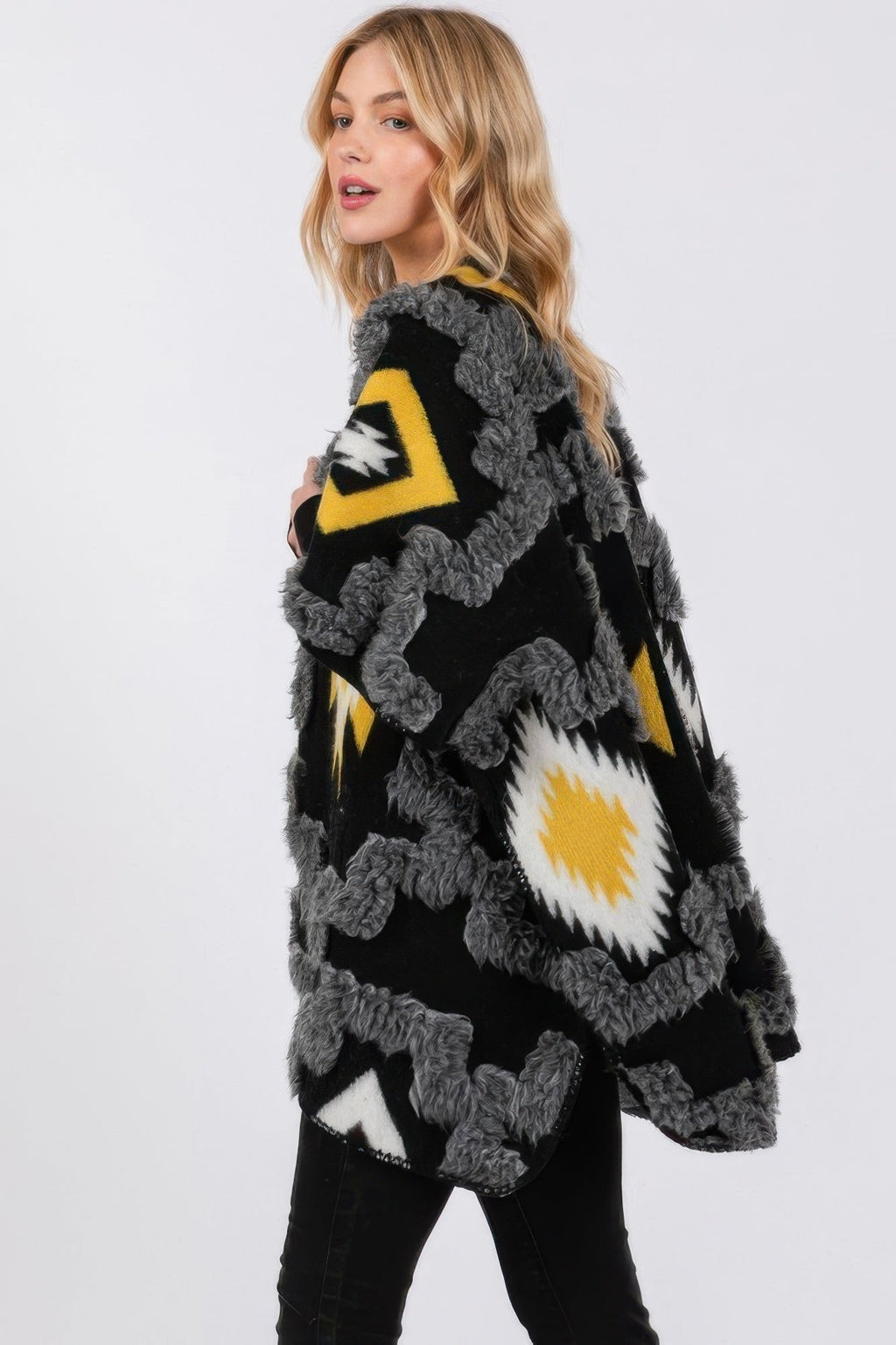 Fuzzy Aztec Pattern Kimono