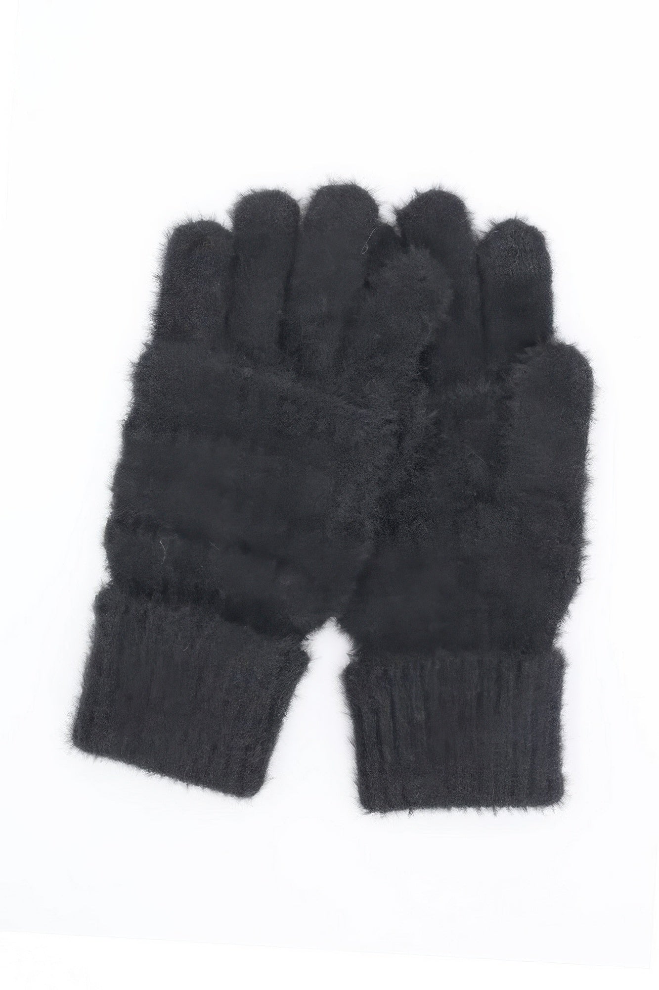 Fuzzy Cable Knit Smart Touch Gloves