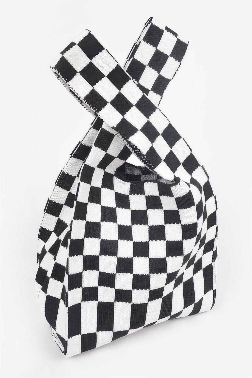 Checker Poly Woven Bag