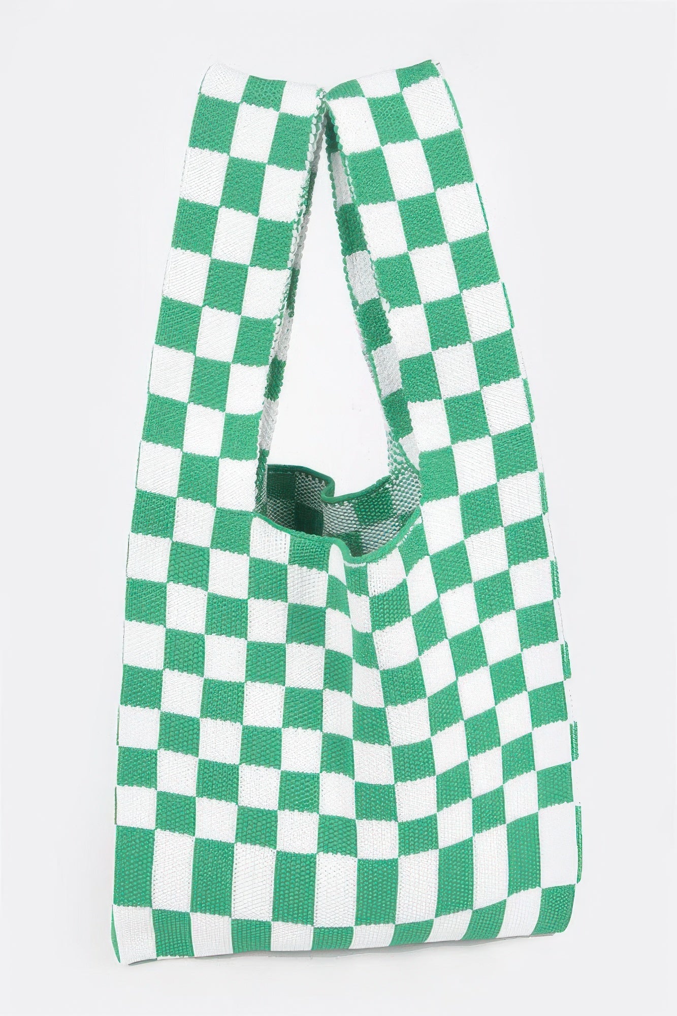 Checker Poly Woven Bag