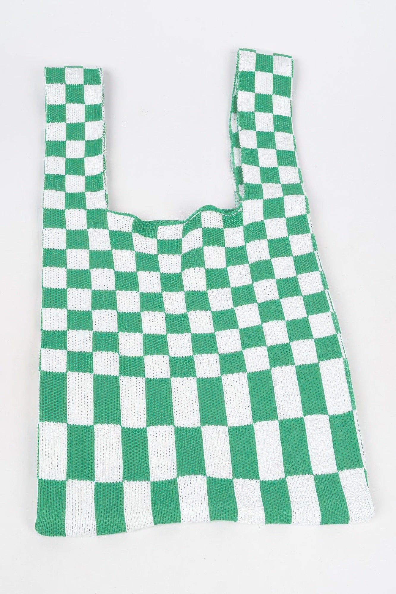 Checker Poly Woven Bag
