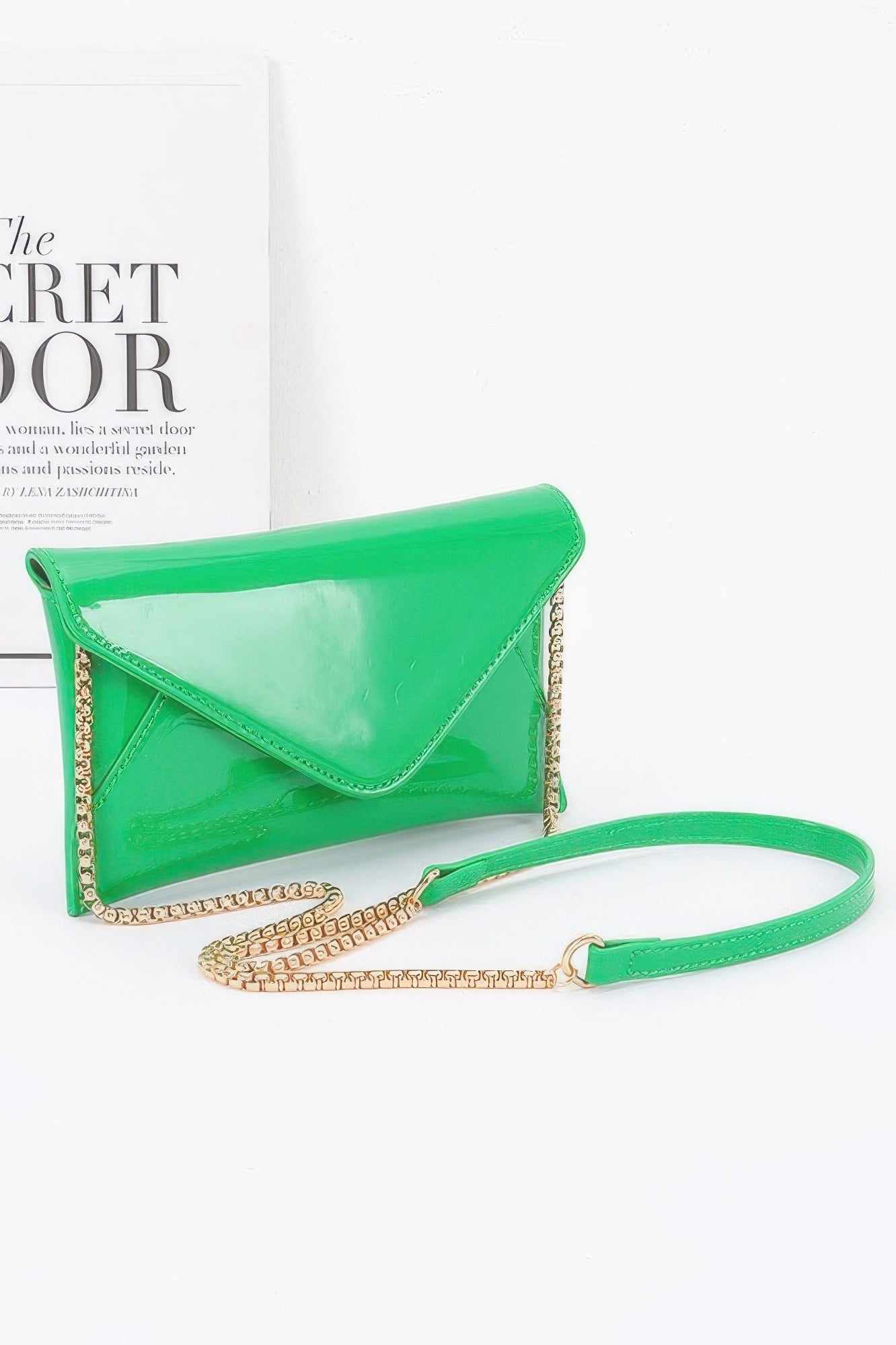 Enamel Envelope Clutch