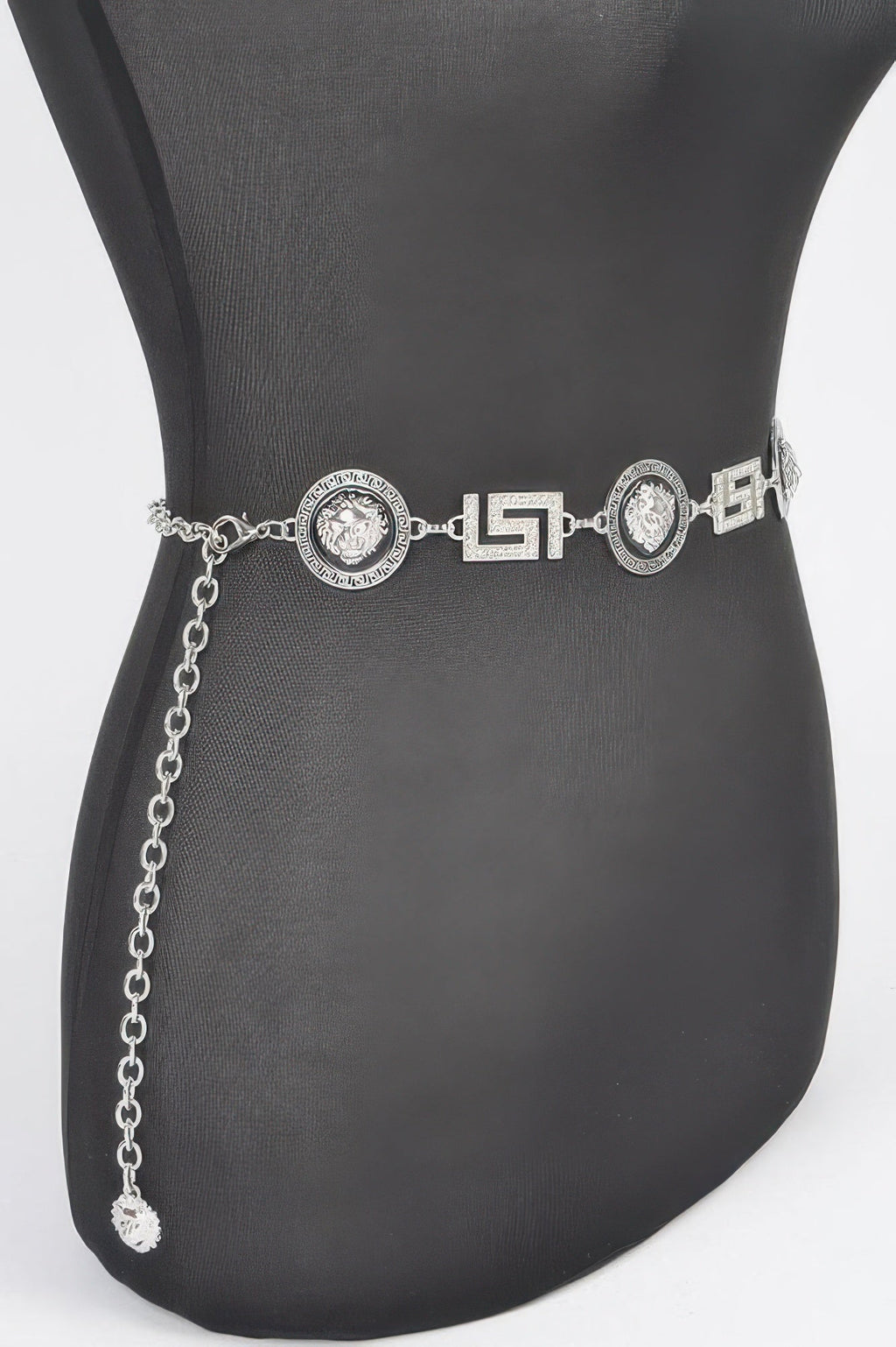 Metal Rhinestone Plus Size Chain Belt