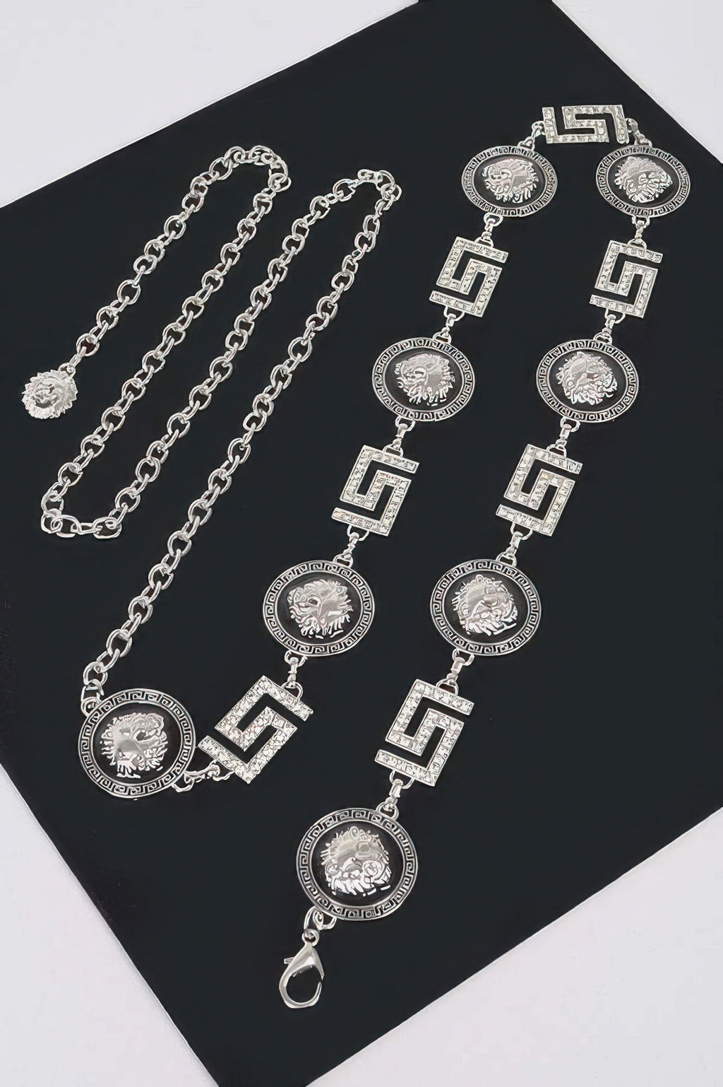 Metal Rhinestone Plus Size Chain Belt