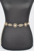 Metal Rhinestone Plus Size Chain Belt
