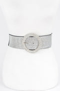Rhinestone Buckle Plus Size Elastic Belt
