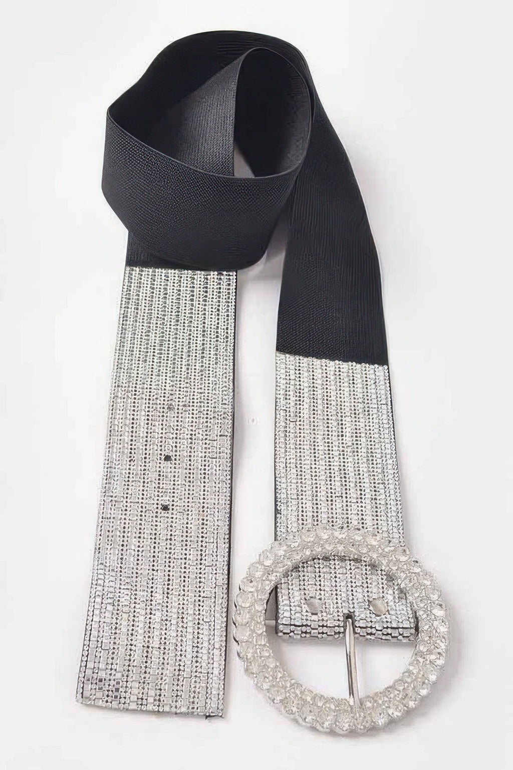 Rhinestone Buckle Plus Size Elastic Belt
