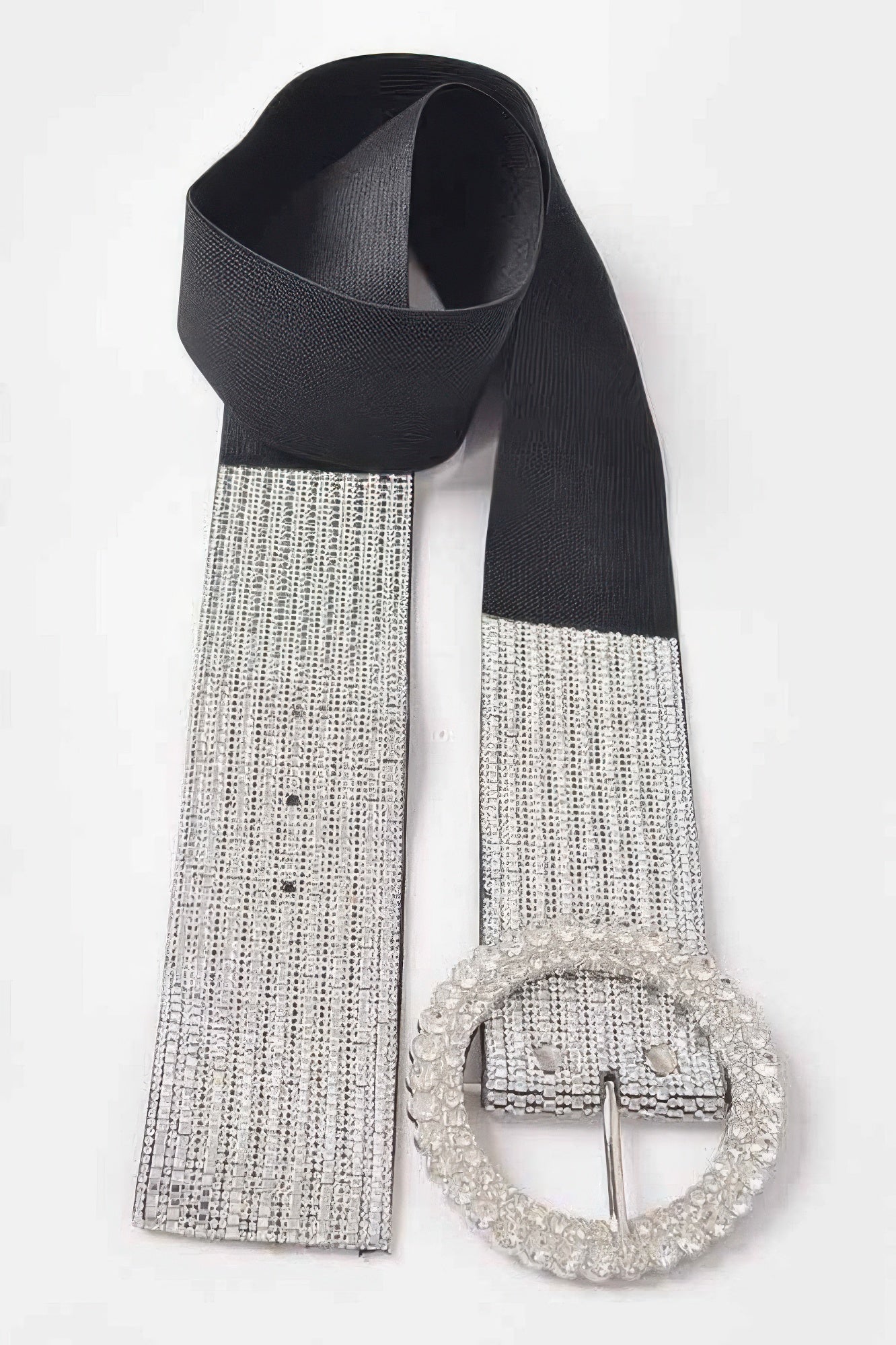 Rhinestone Buckle Plus Size Elastic Belt