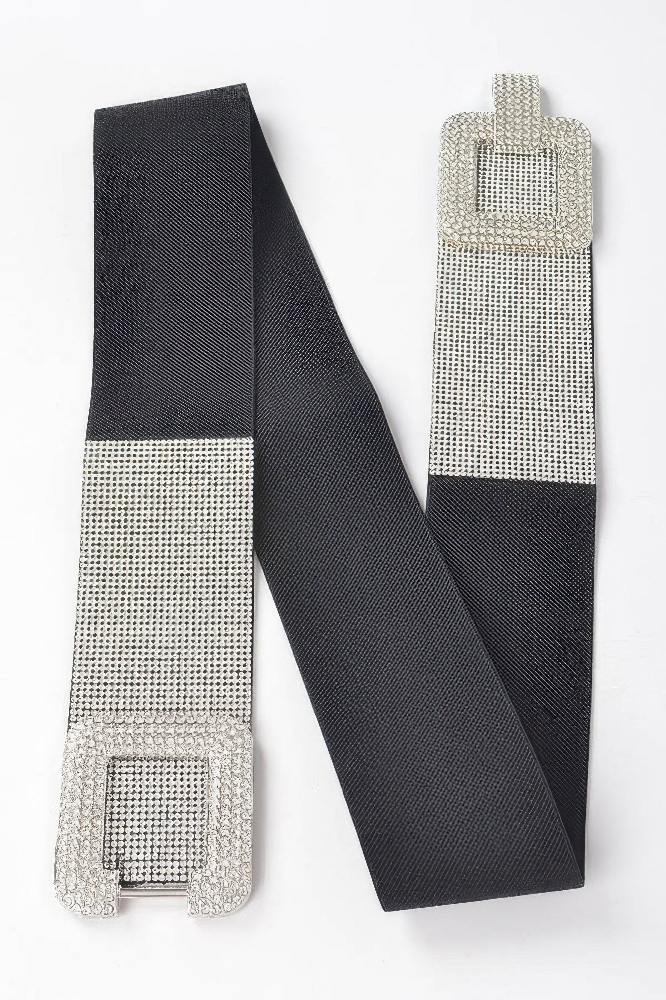 Rhinestone Buckle Plus Size Elastic Belt