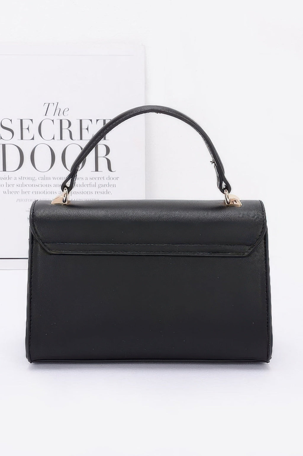 Faux Leather Two Tone Flap Bag