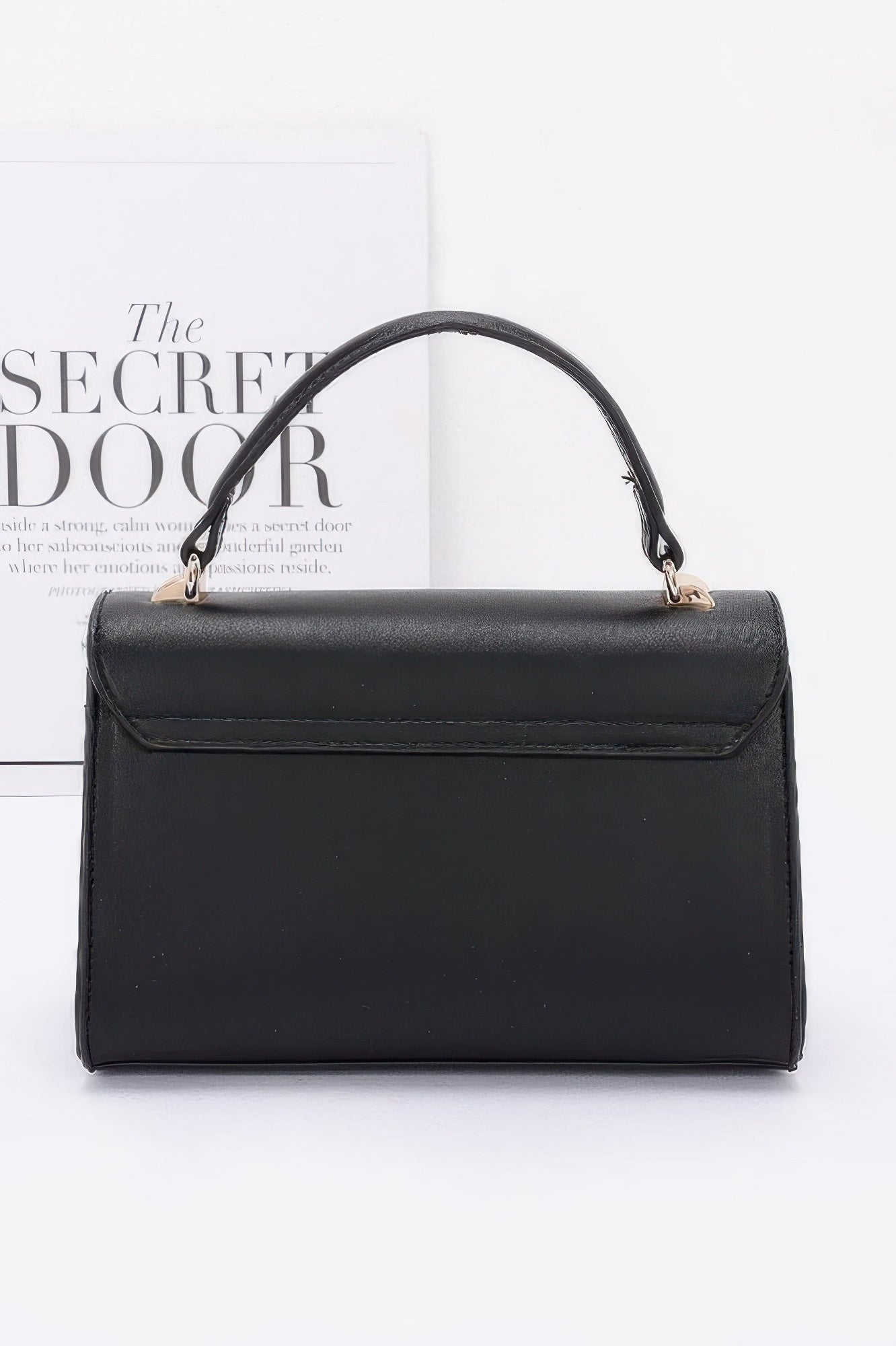 Faux Leather Two Tone Flap Bag