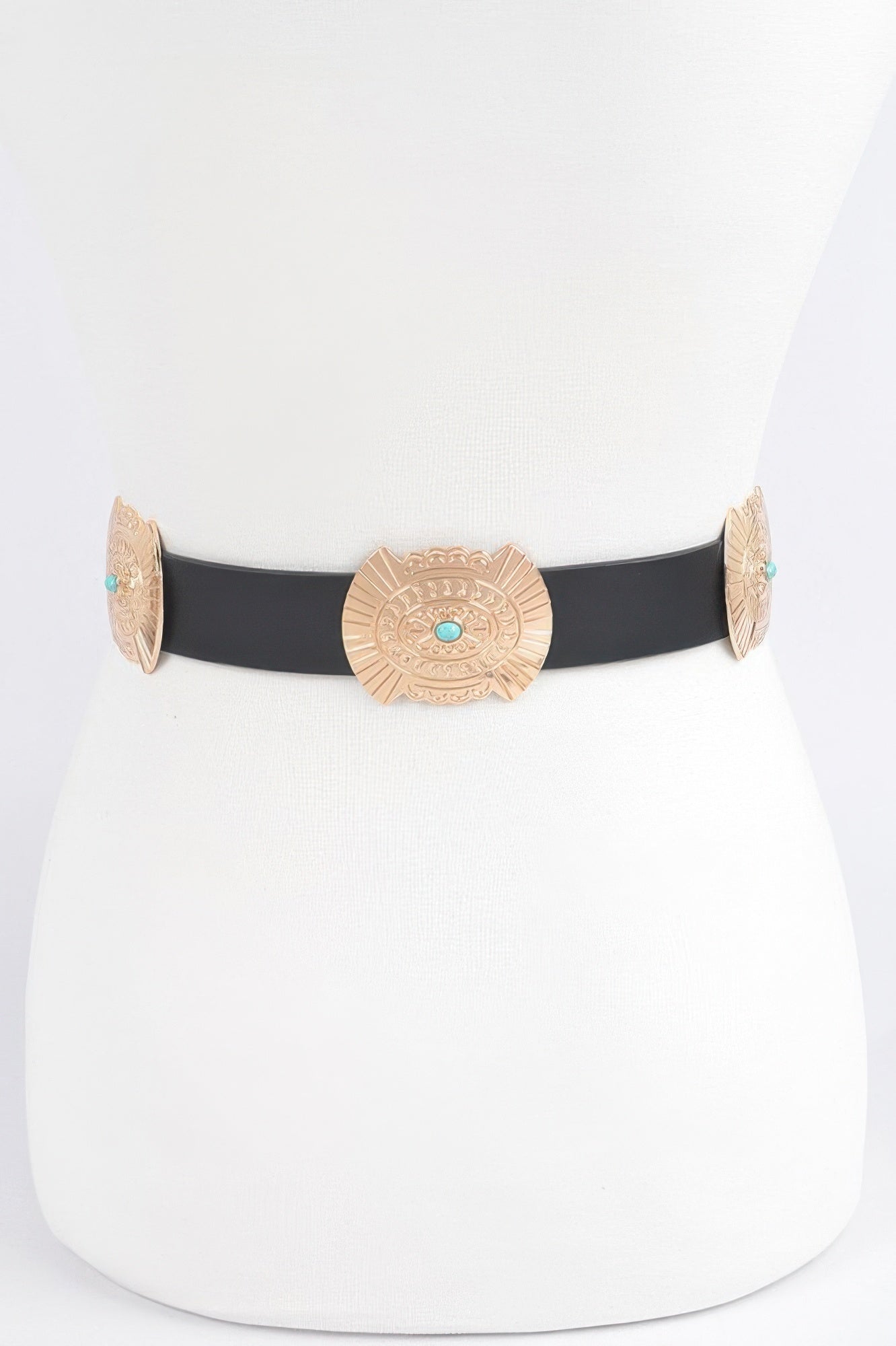 Western Style Belt With Turquoise