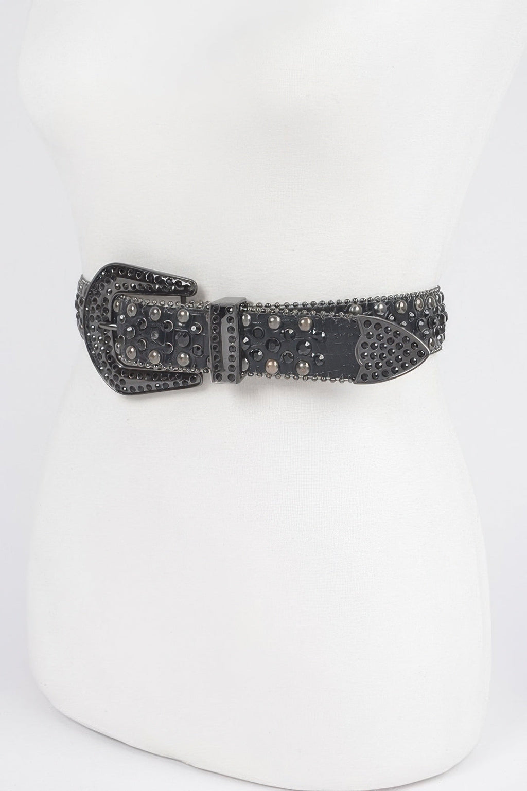 Rhinestone Metal Studded Multi Metal Belt