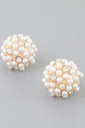 Pearl Cluster Stud Earrings