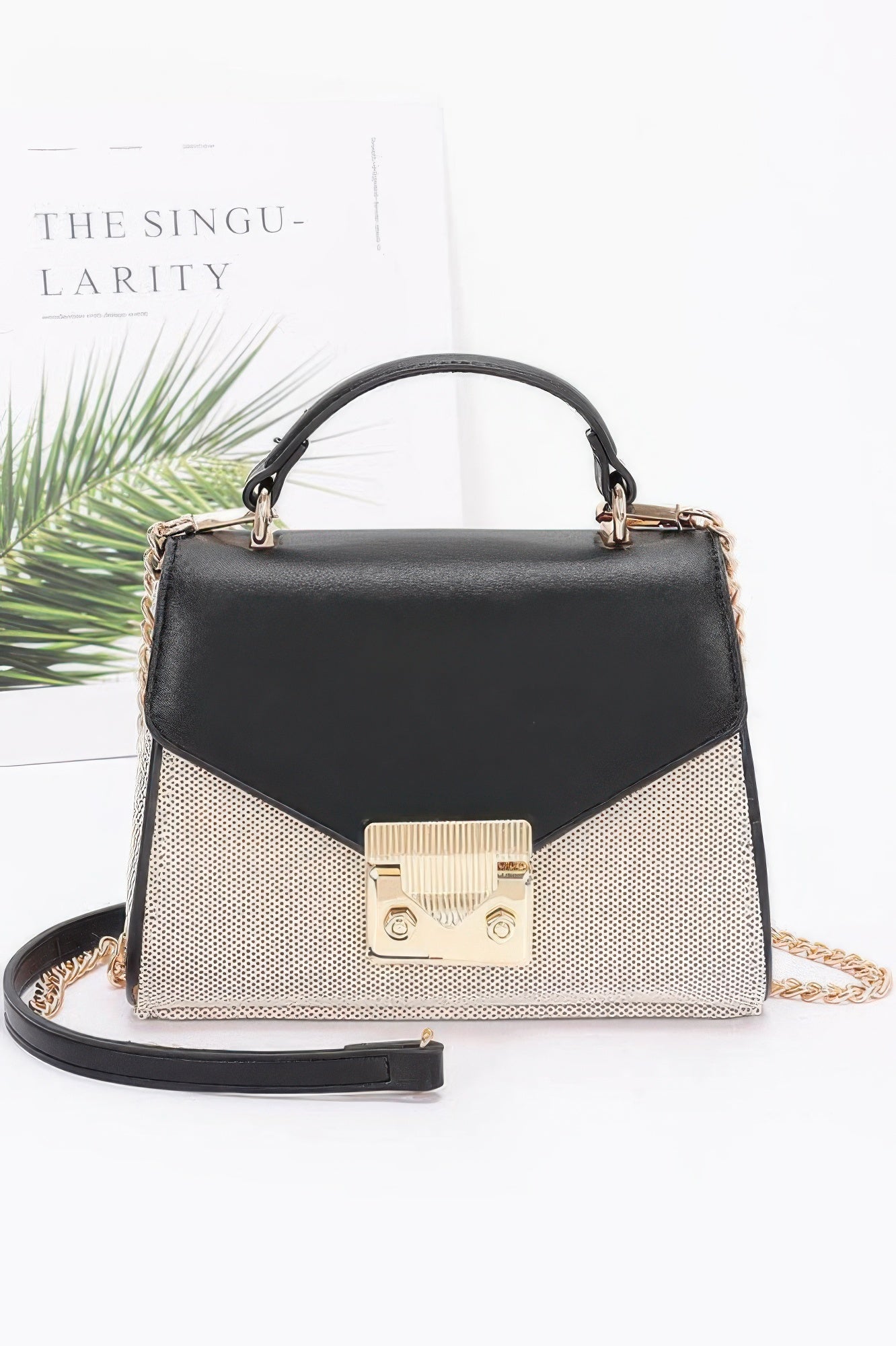 Canvas Top Handle Flap Bag