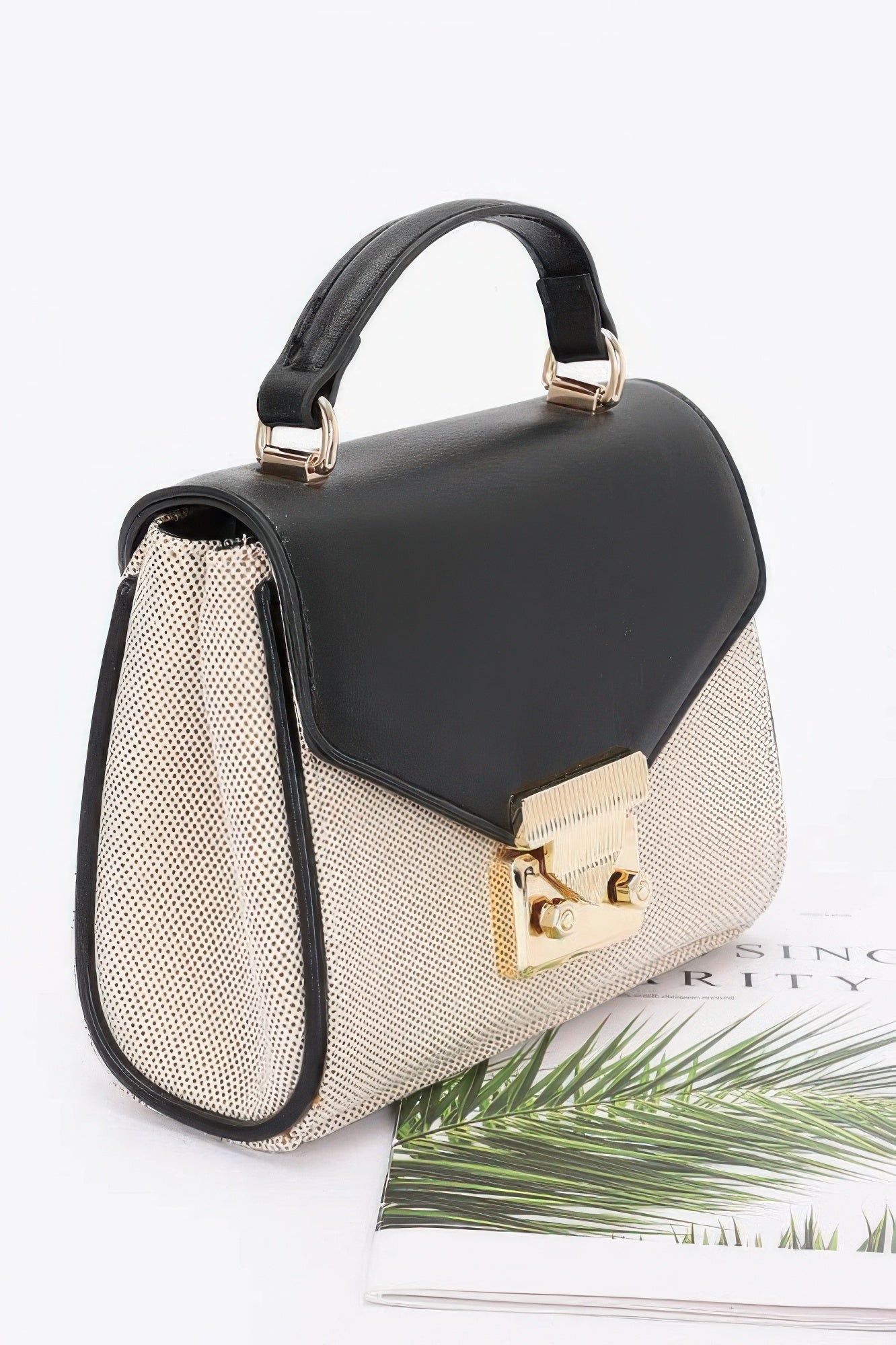 Canvas Top Handle Flap Bag