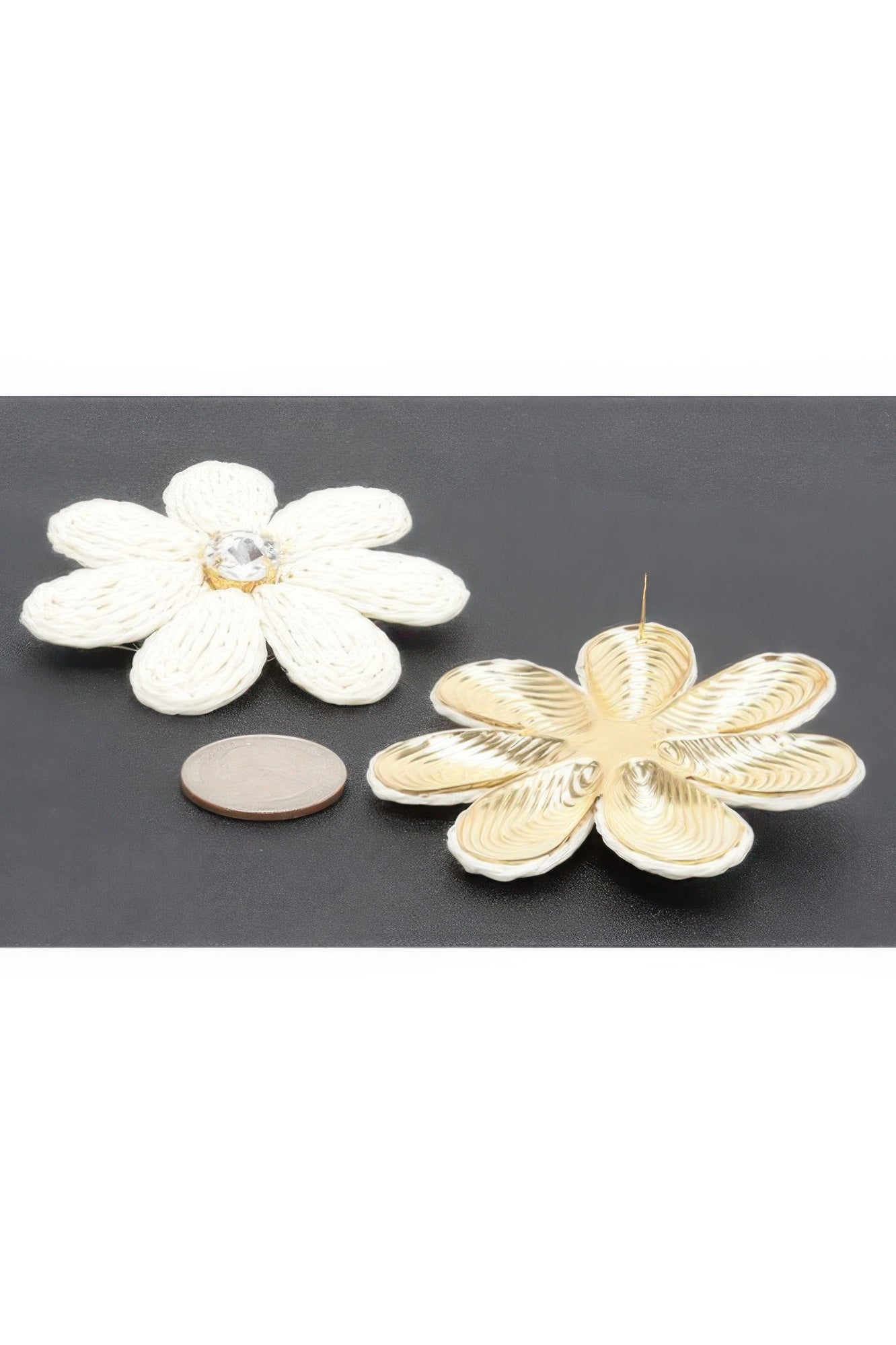 Paper Flower Rhinestone Earring