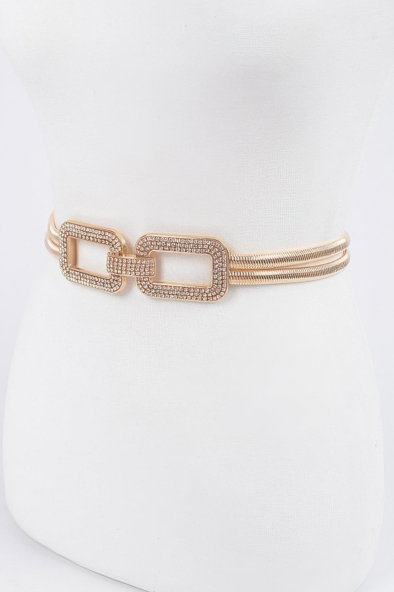 Rhinestone Metal Stretch Belt