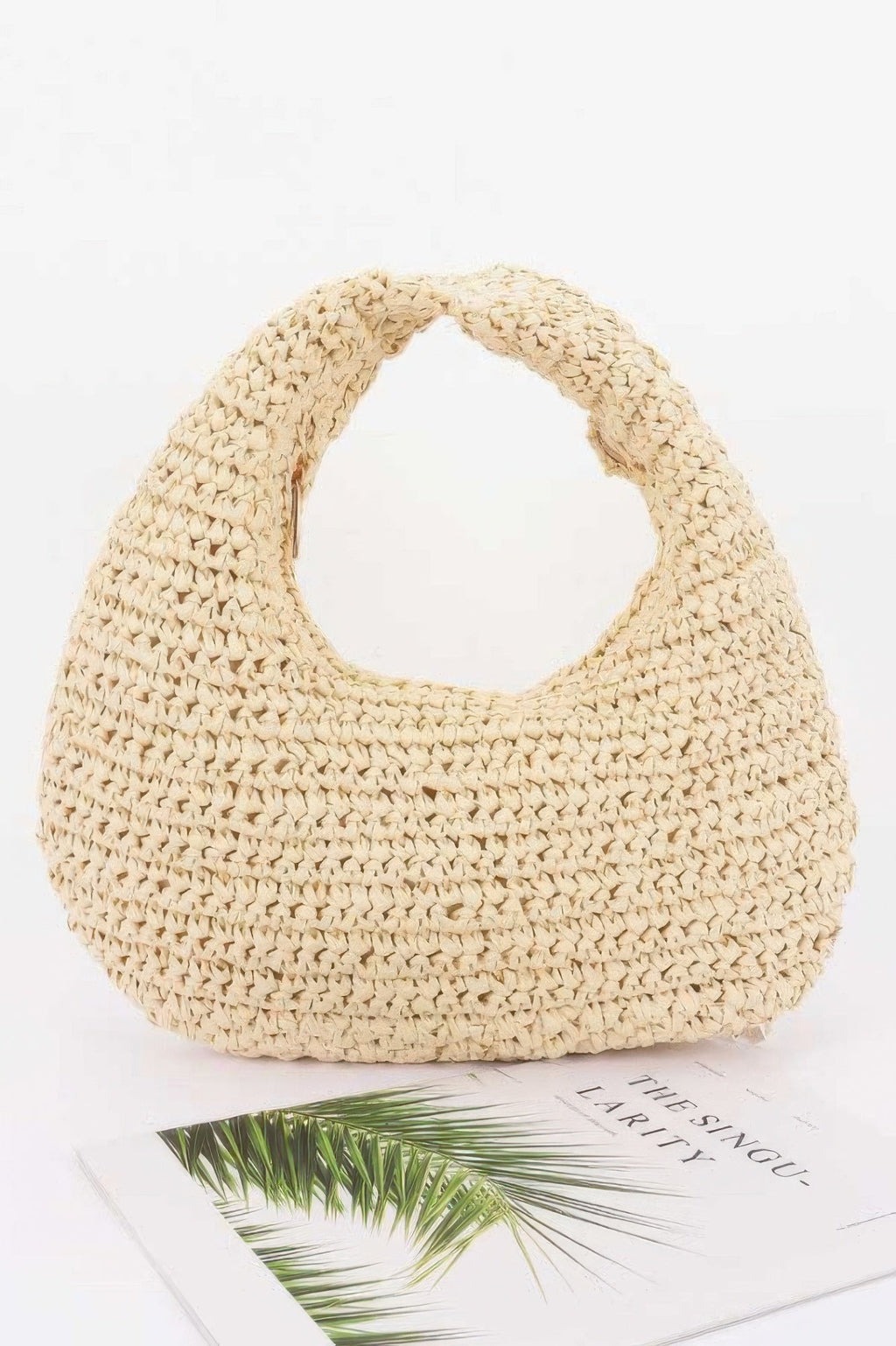 Faux Straw Braided Bindle Bag
