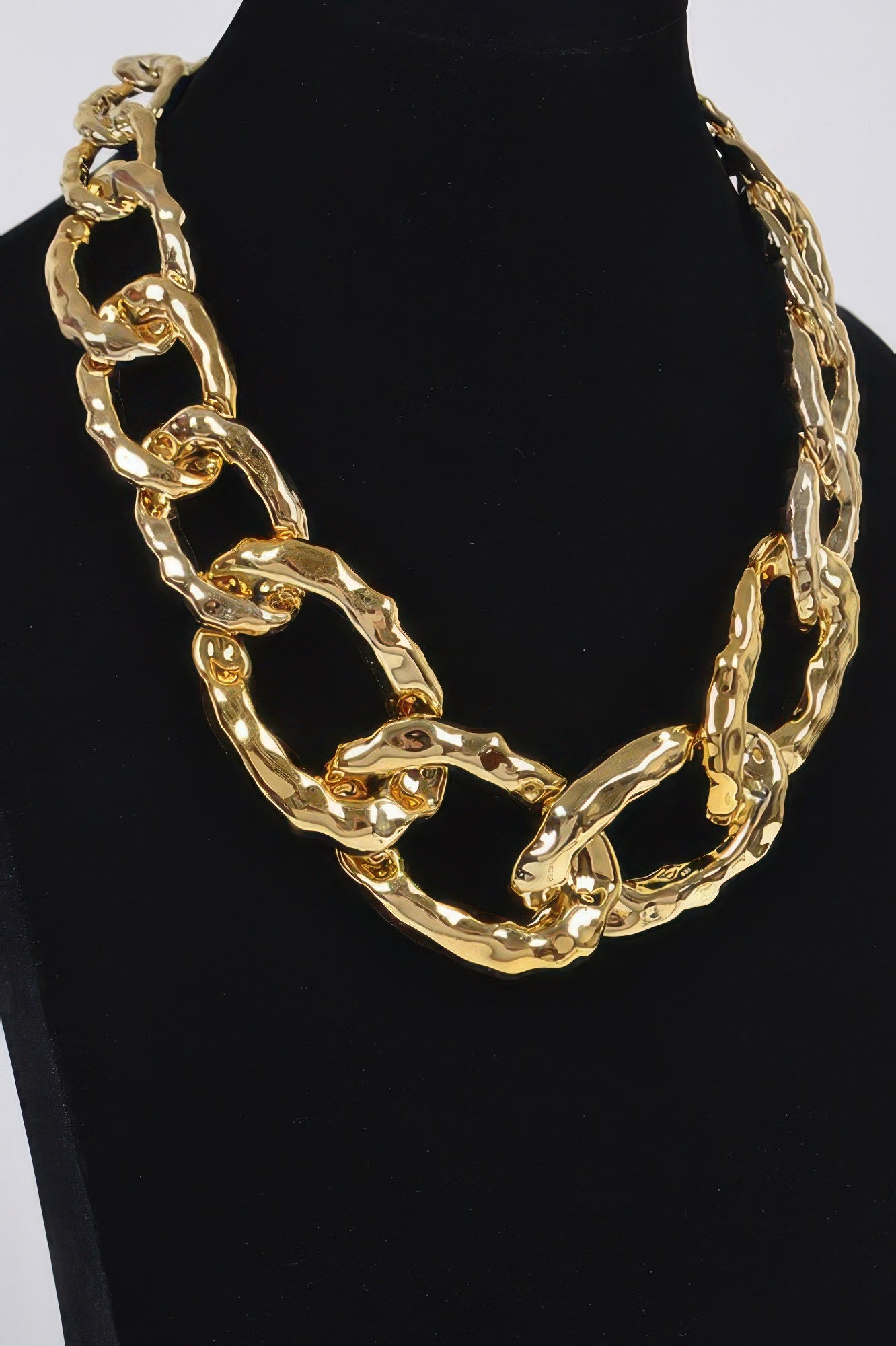 Hammered Link Chain Necklace
