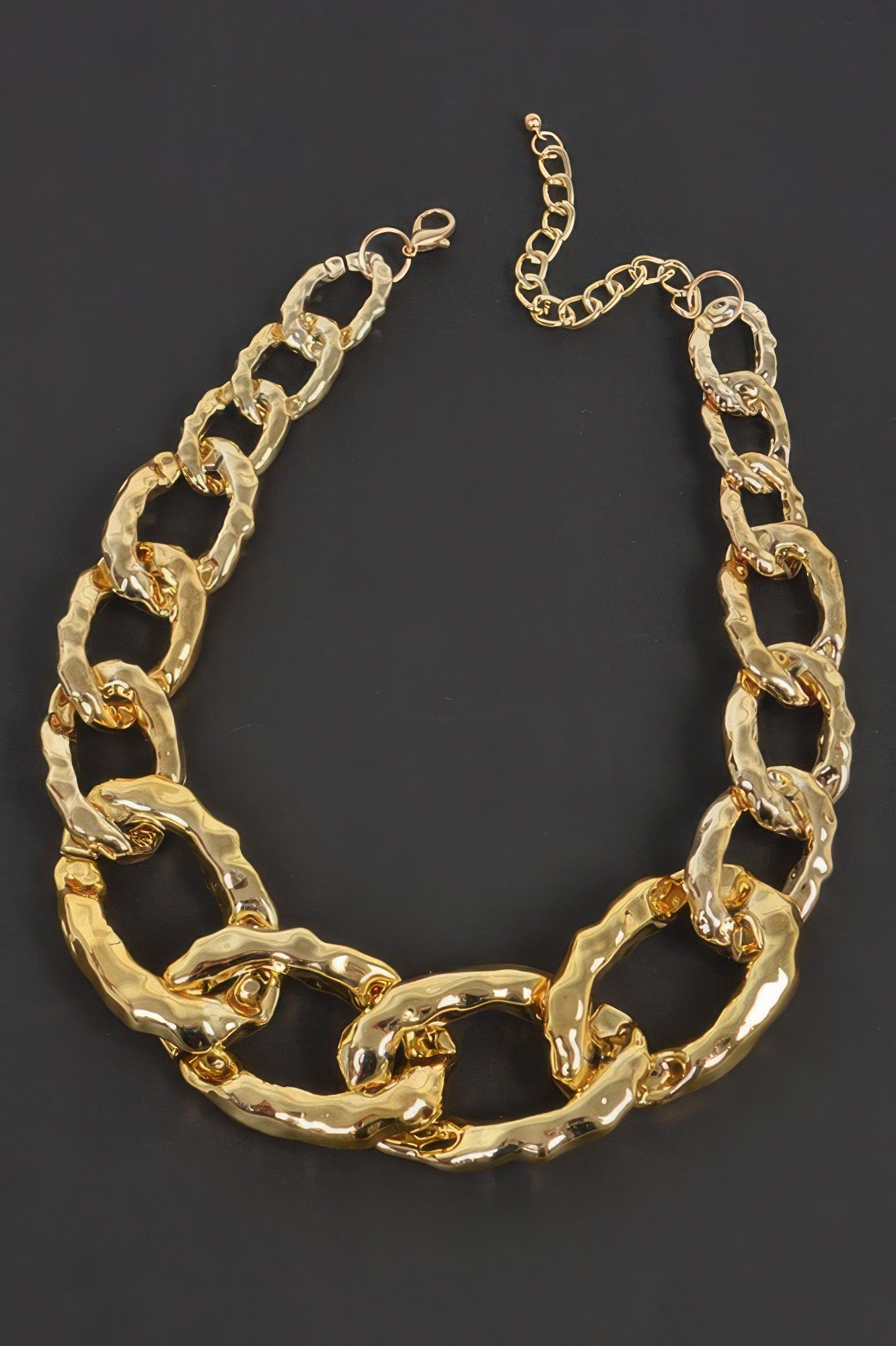 Hammered Link Chain Necklace