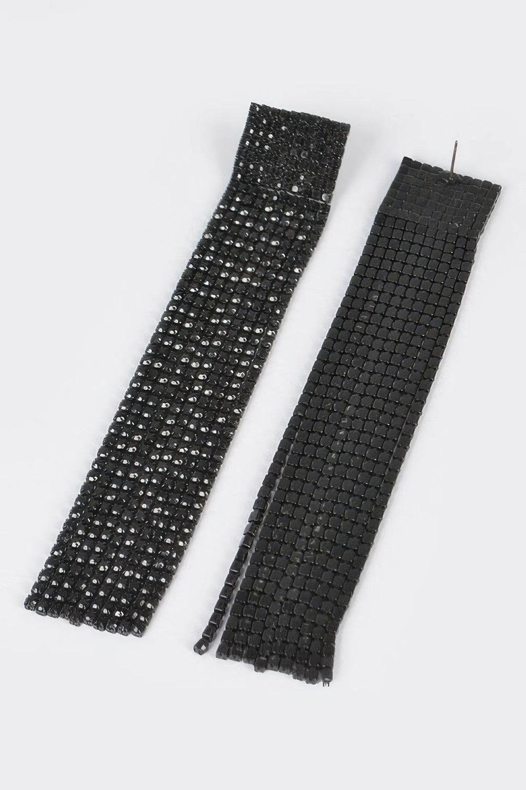 Rhinestone Curtain Drop Earrings