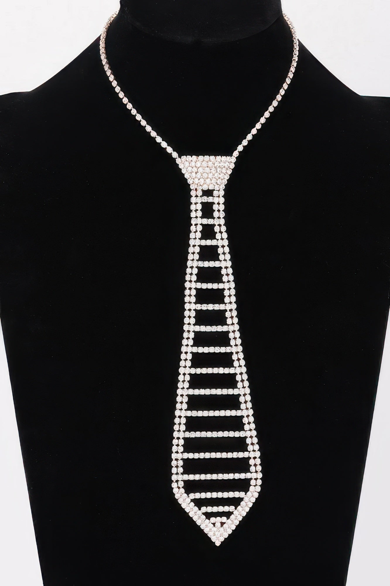 Rhinestone Necktie Necklace