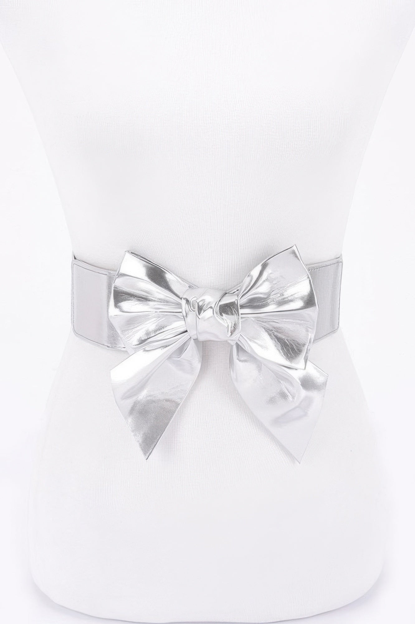Faux Leather Ribbon Elastic Belt
