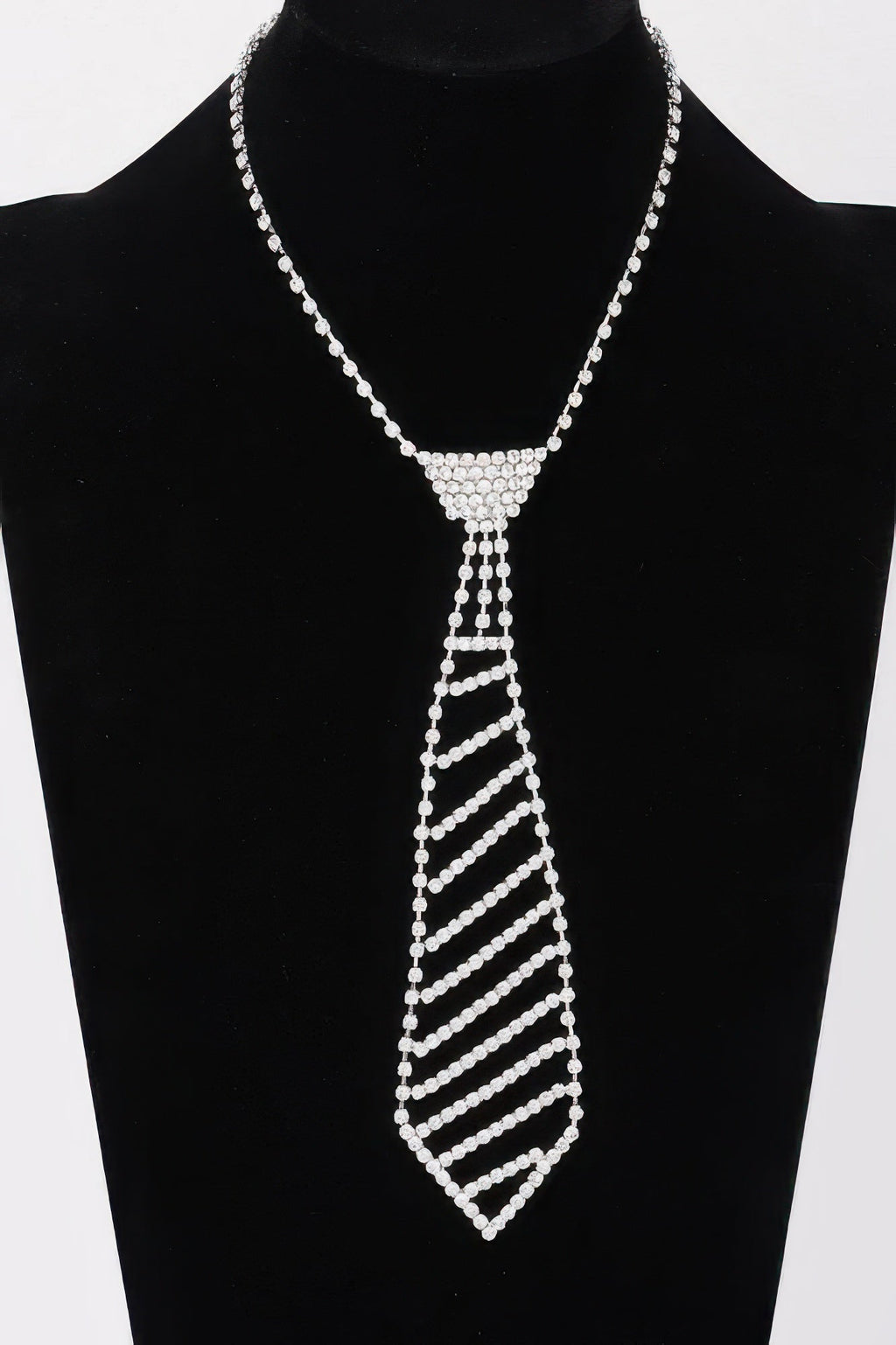 Rhinestone Necktie Necklace