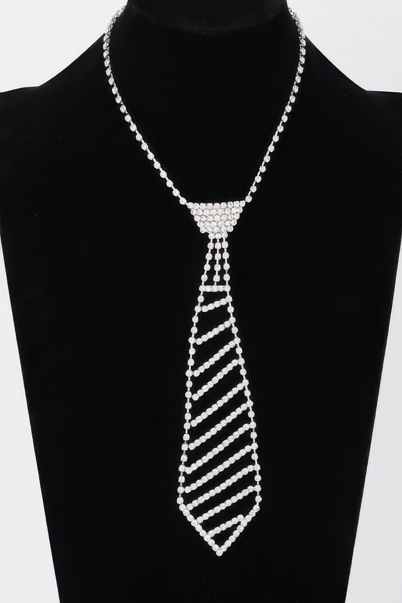 Rhinestone Necktie Necklace