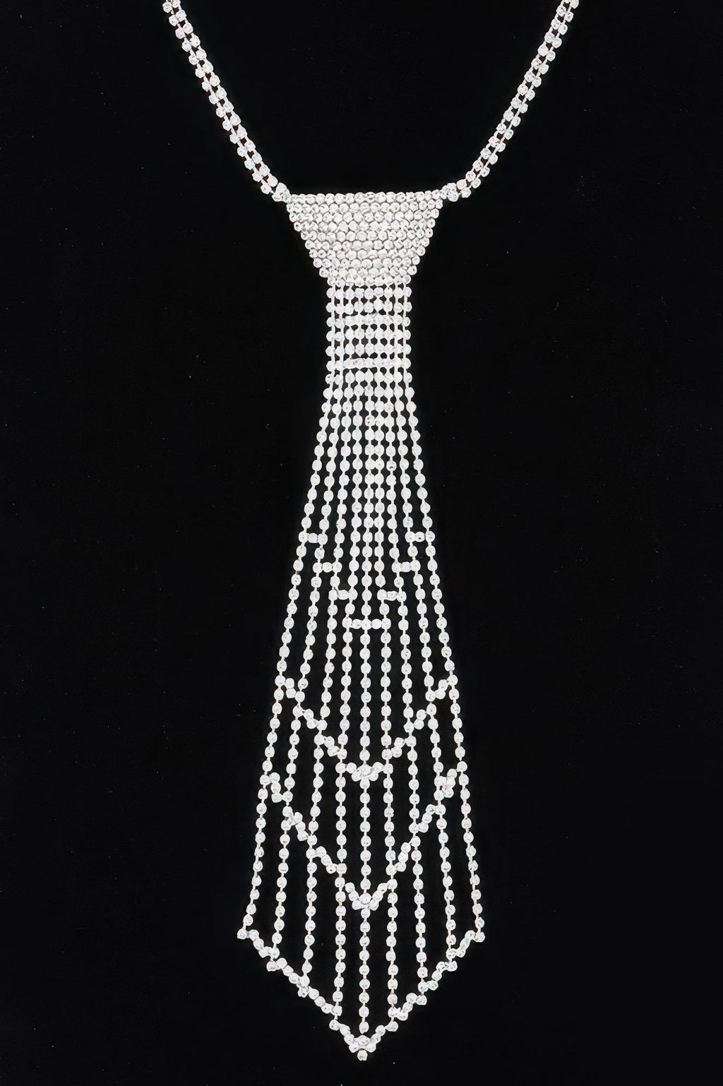 Rhinestone Necktie Necklace