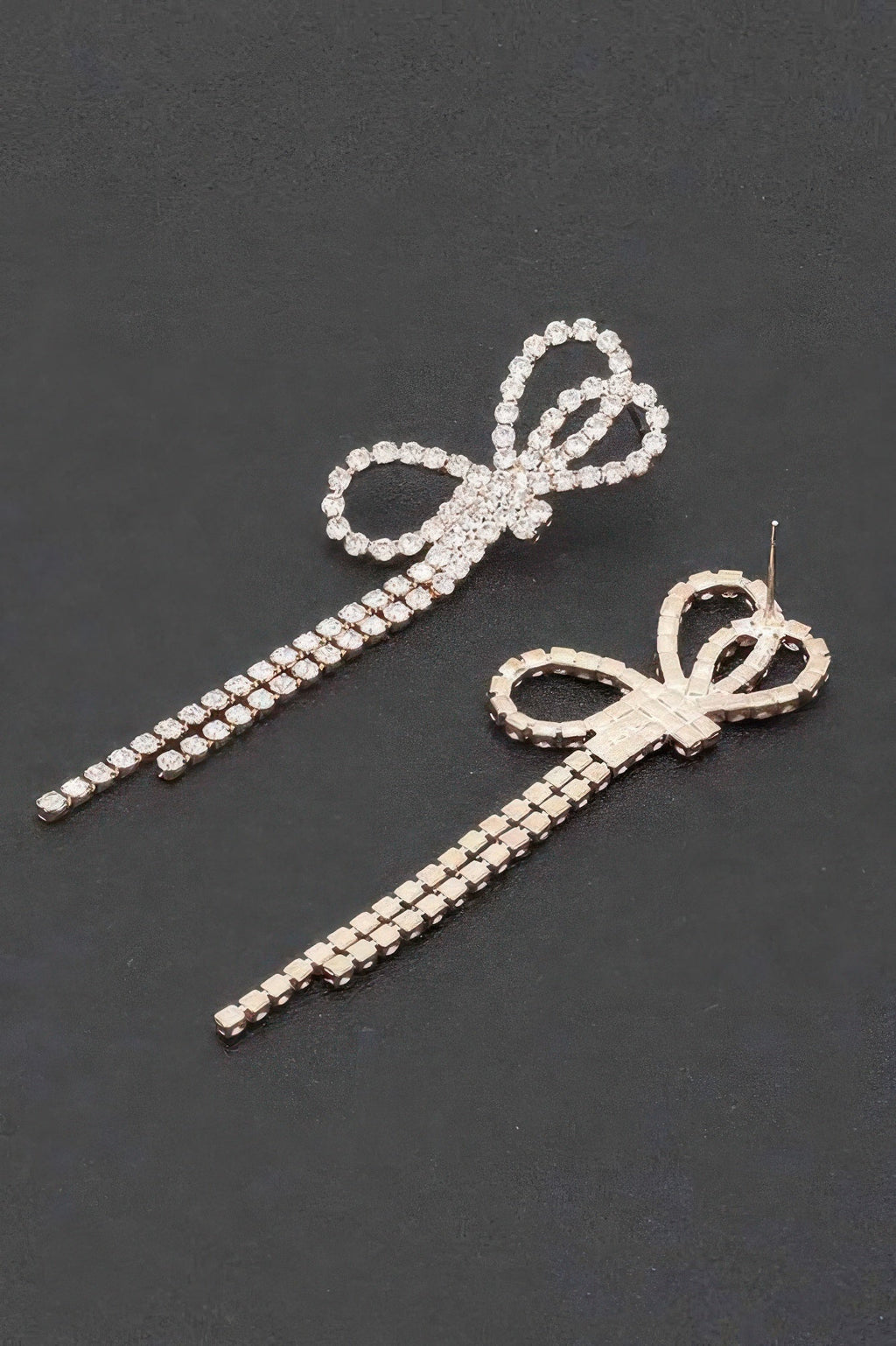 Rhinestone Ribbon Earrings