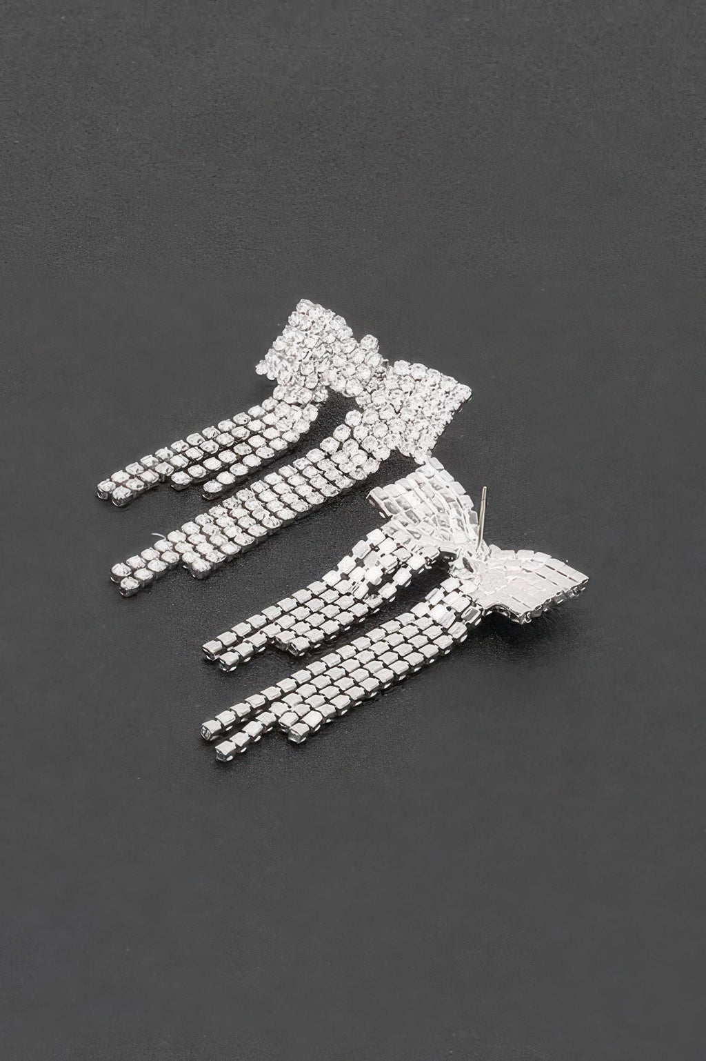 Rhinestone Ribbon Earrings