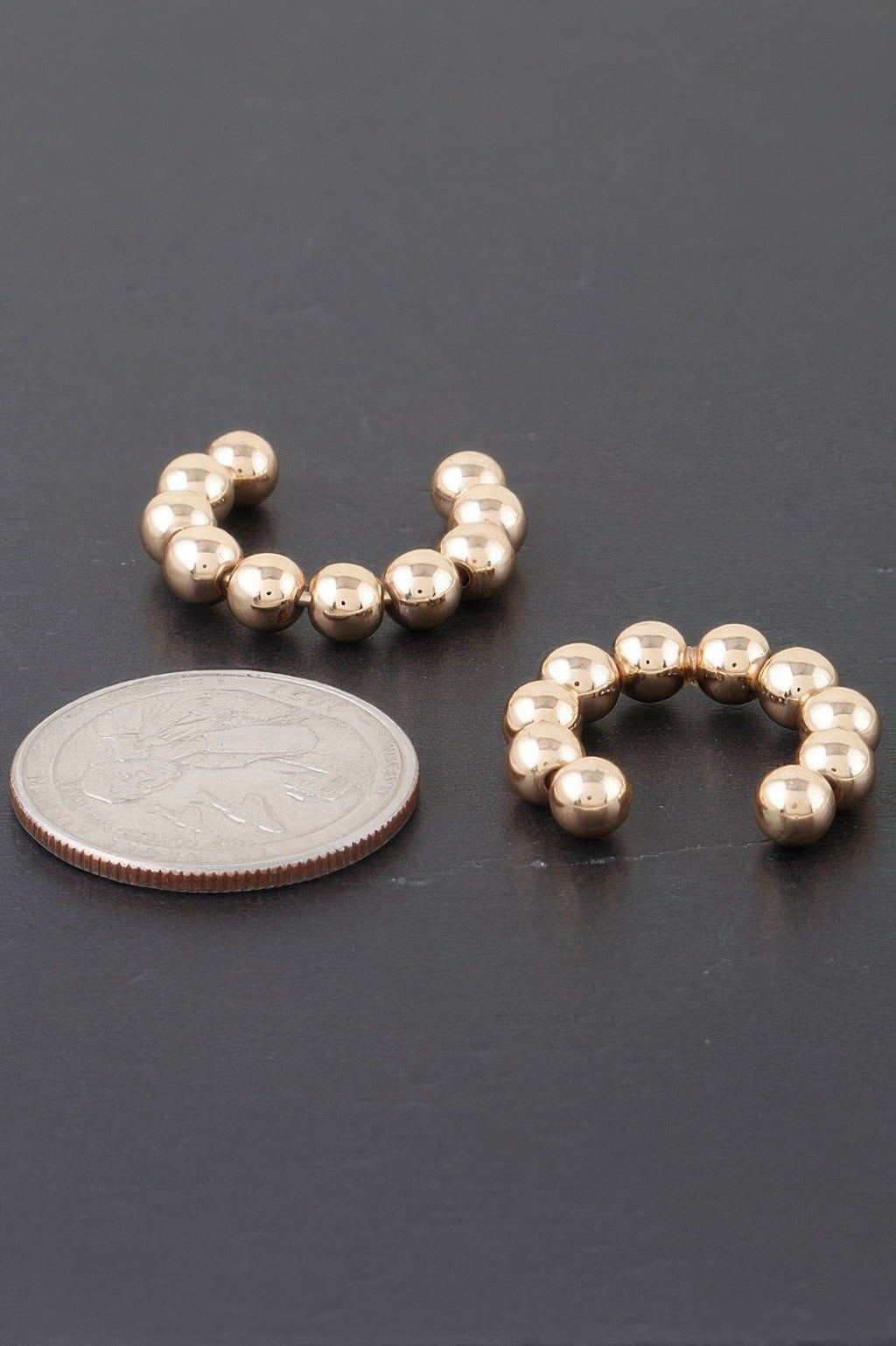 Shiny Beaded Hoop Earrings