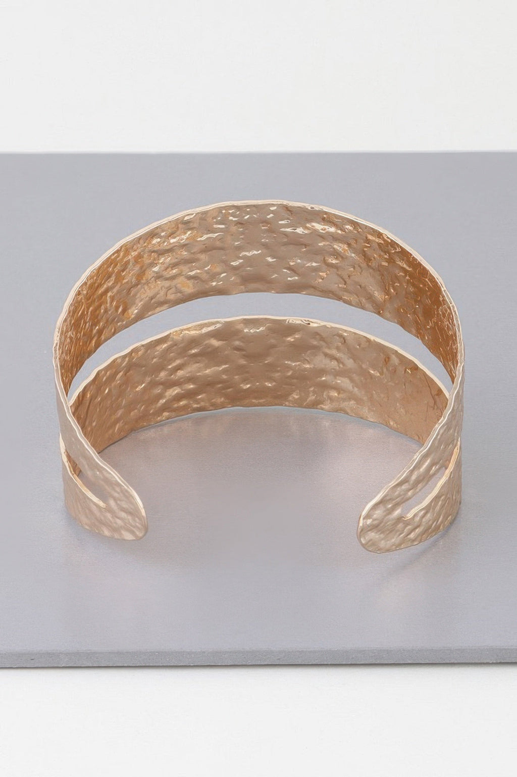 Hammered Double Wrap Cuff Bracelet