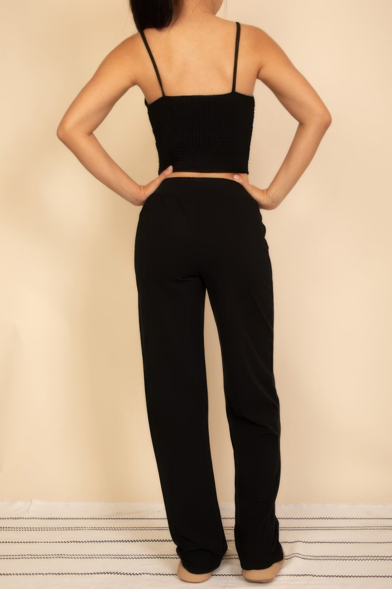 Spaghetti Strap Bralette Top & Wide Leg Pants Set