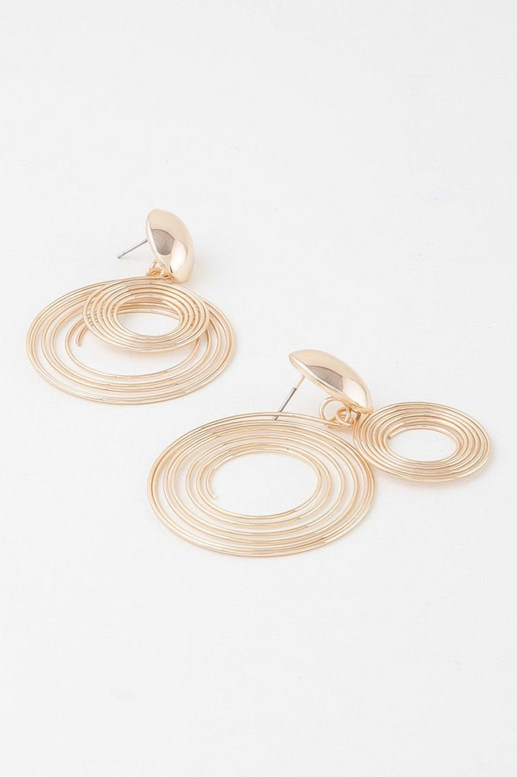 Multi Modern Delicate Spiral Drop Earrings