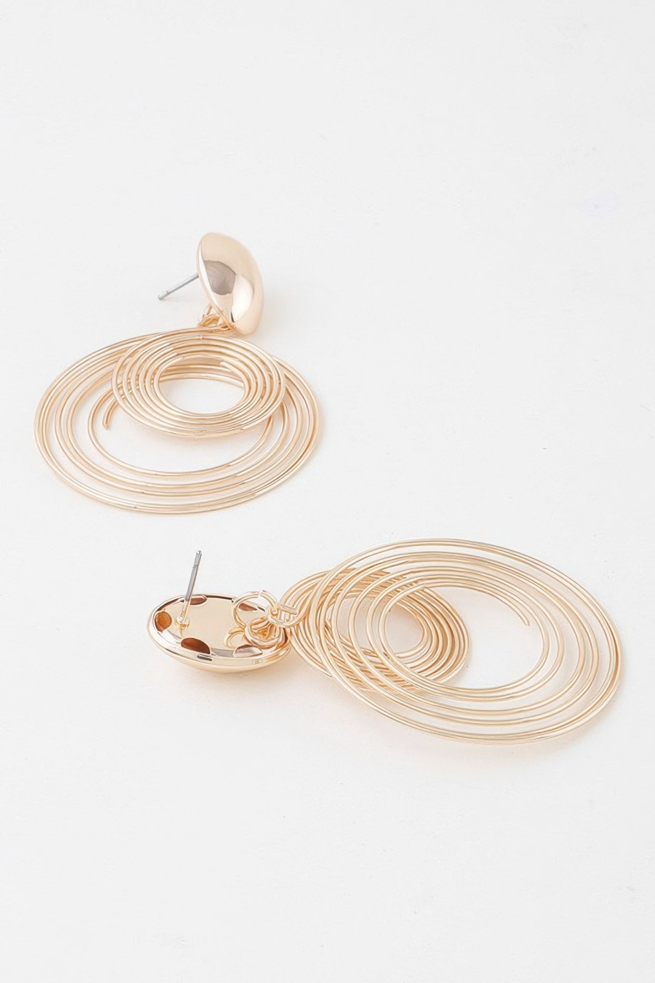 Multi Modern Delicate Spiral Drop Earrings