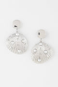 Pearled Clam Shell Earrings