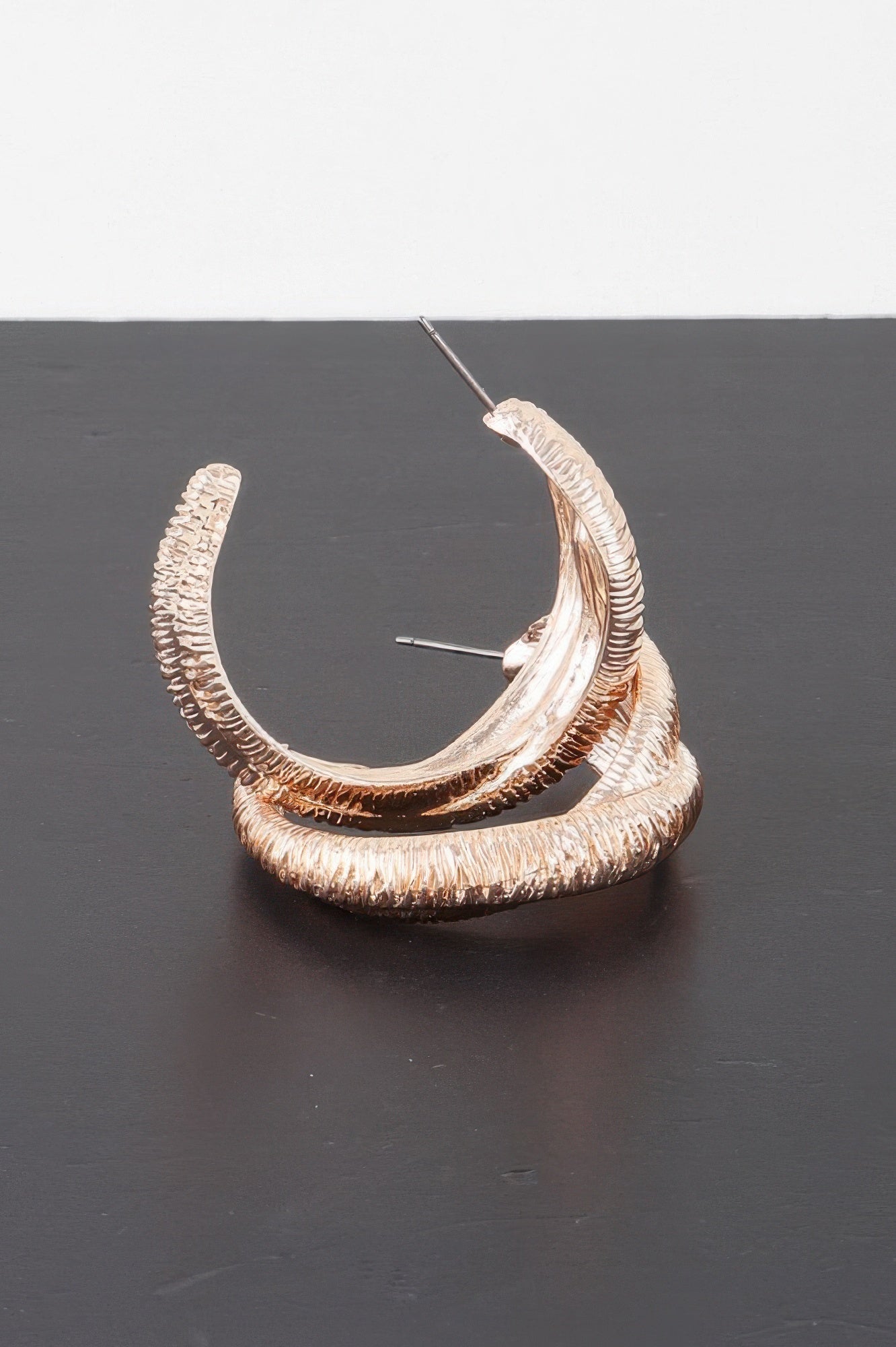 Ribbed Intertwined Hoop Earrings