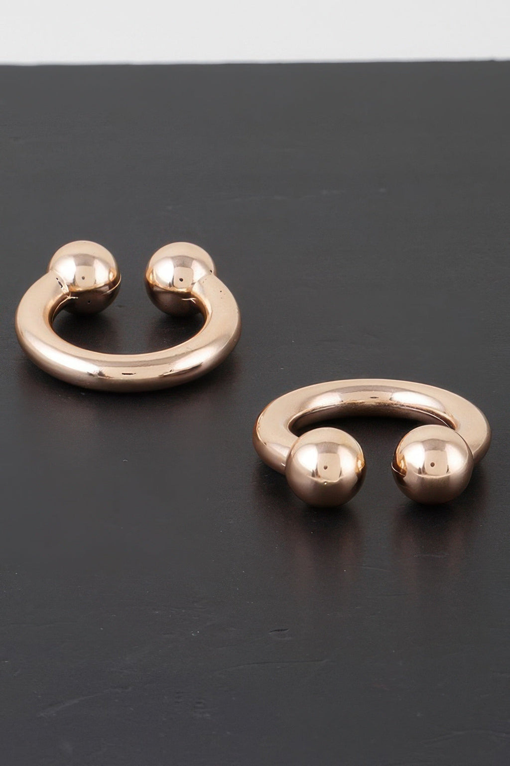 Horn Bolt Hoop Earrings