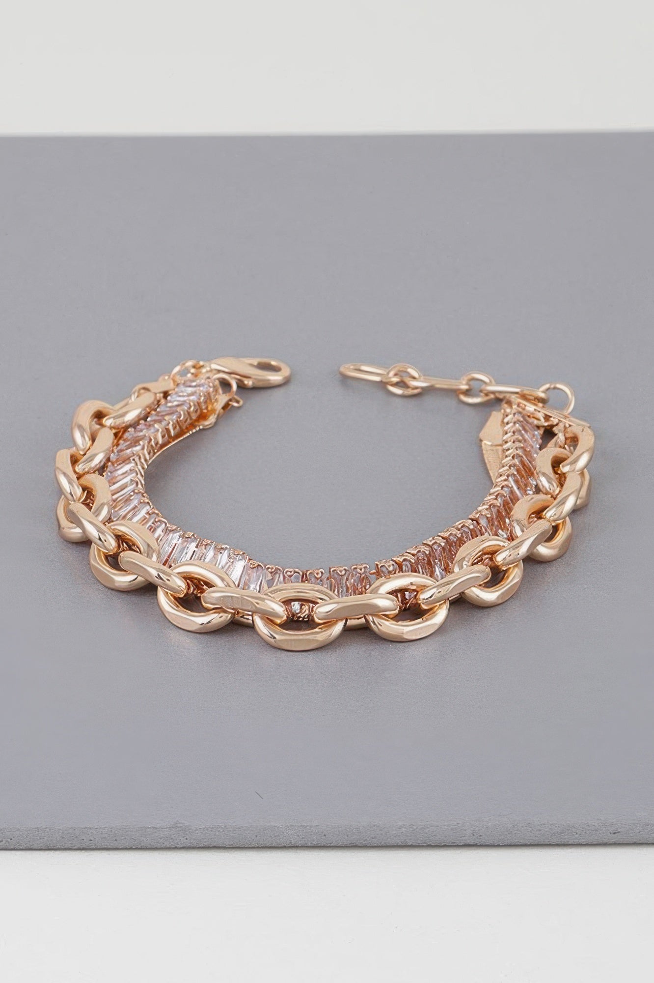 Multi Crystal Chain Bracelet
