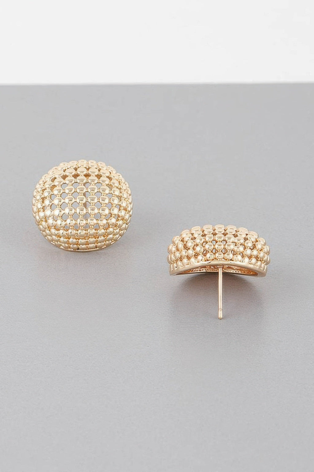 Beaded Dome Stud Earrings