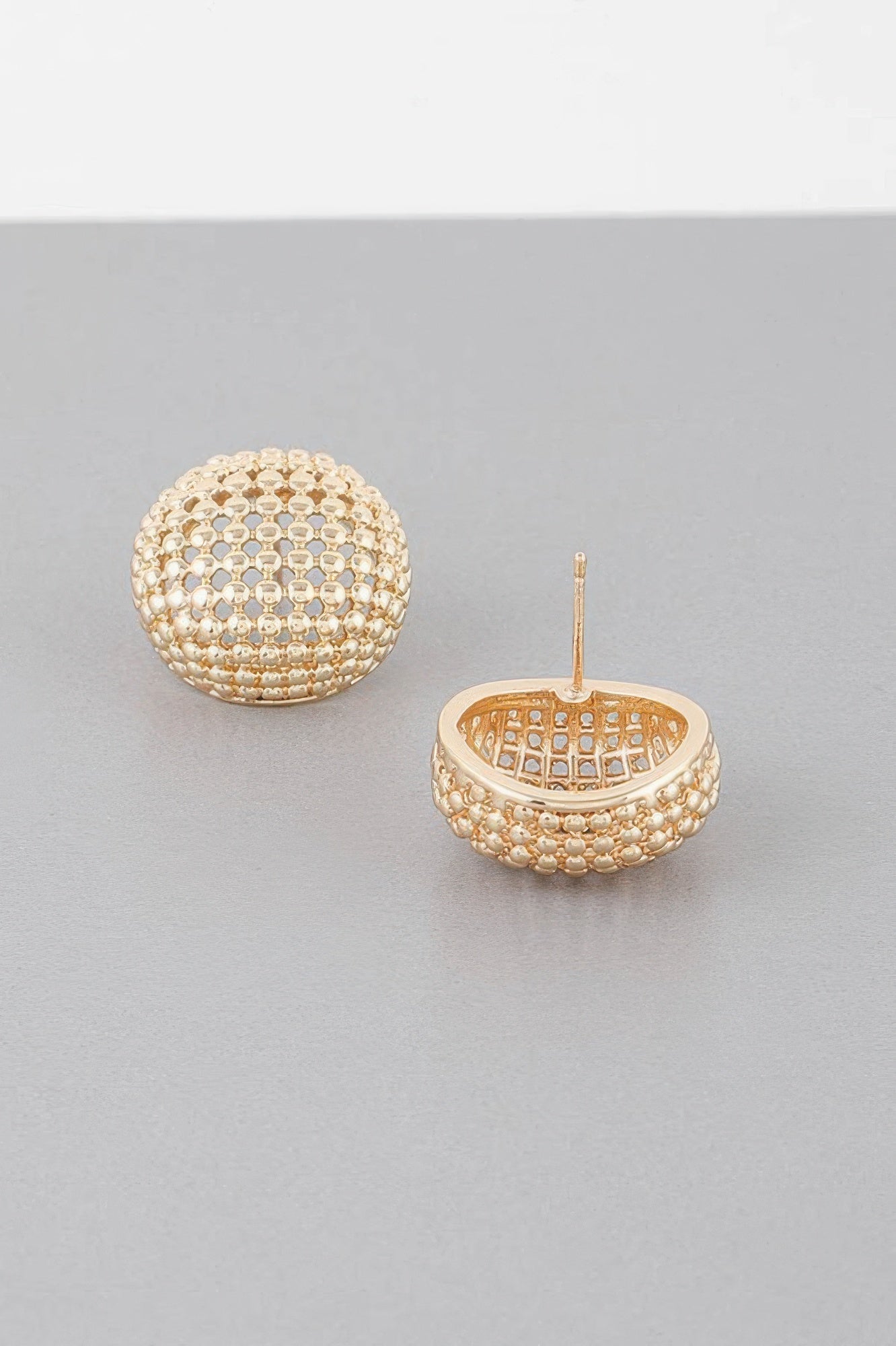 Beaded Dome Stud Earrings