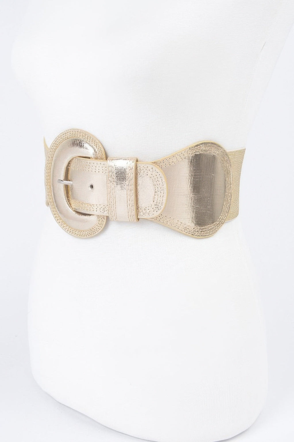 Metallic Faux Leather Metallic Elastic Belt