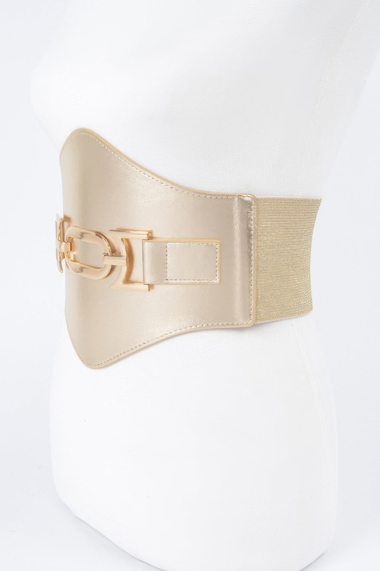 Faux Leather Wide Elastic Plus Size Belt