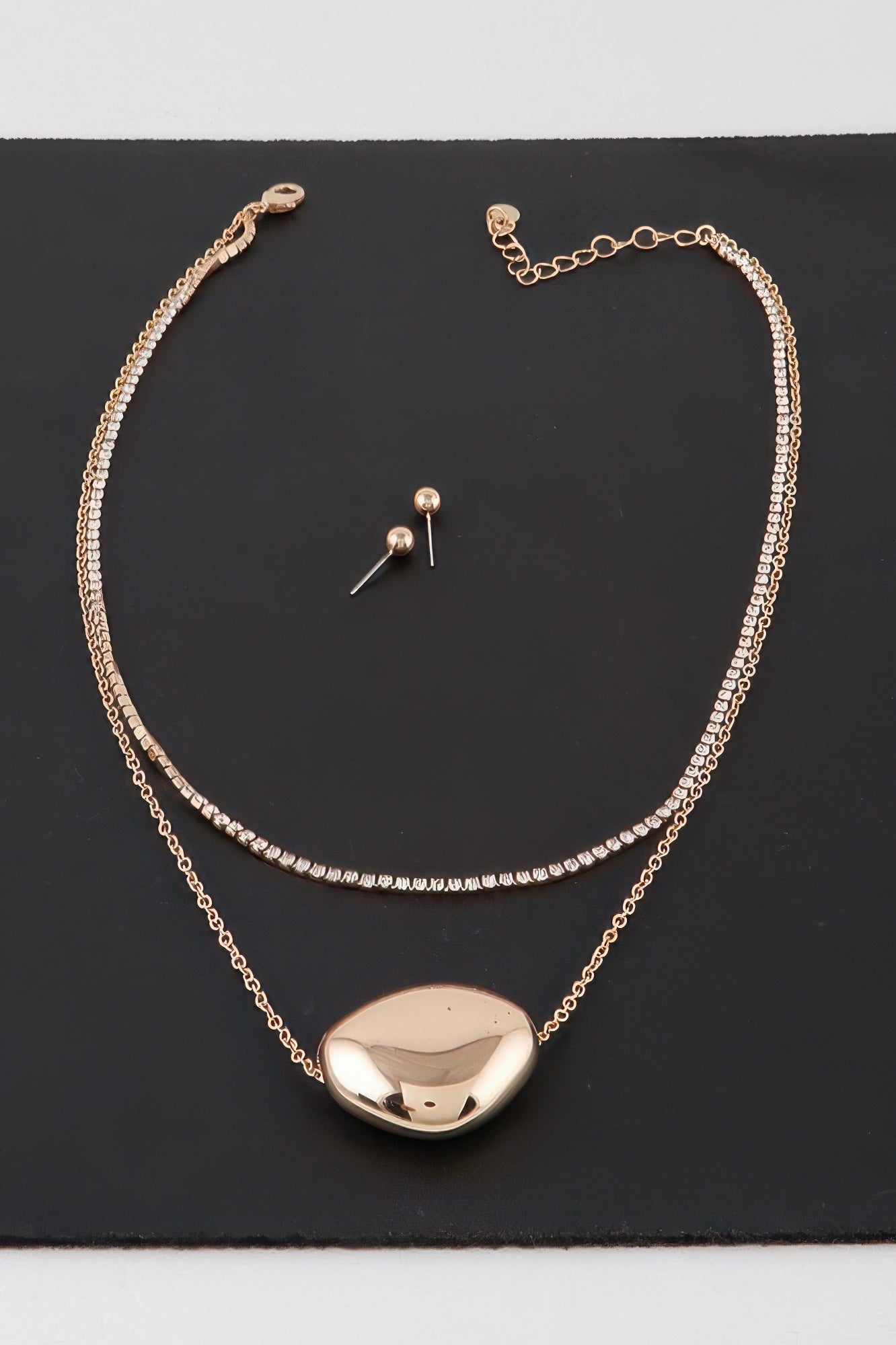 Double Shiny Plate Necklace