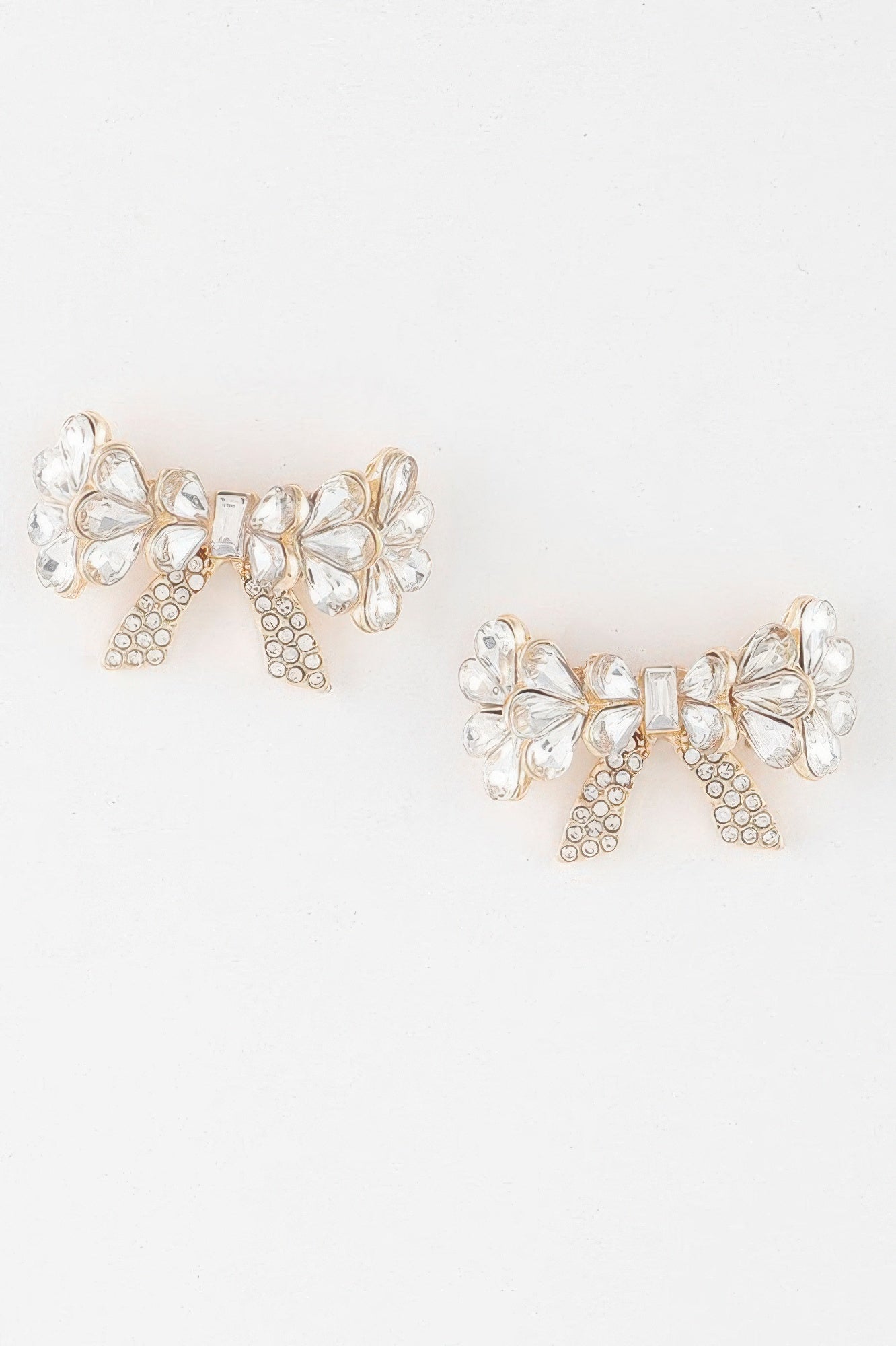 Crystal Teardrop Ribbon Earrings