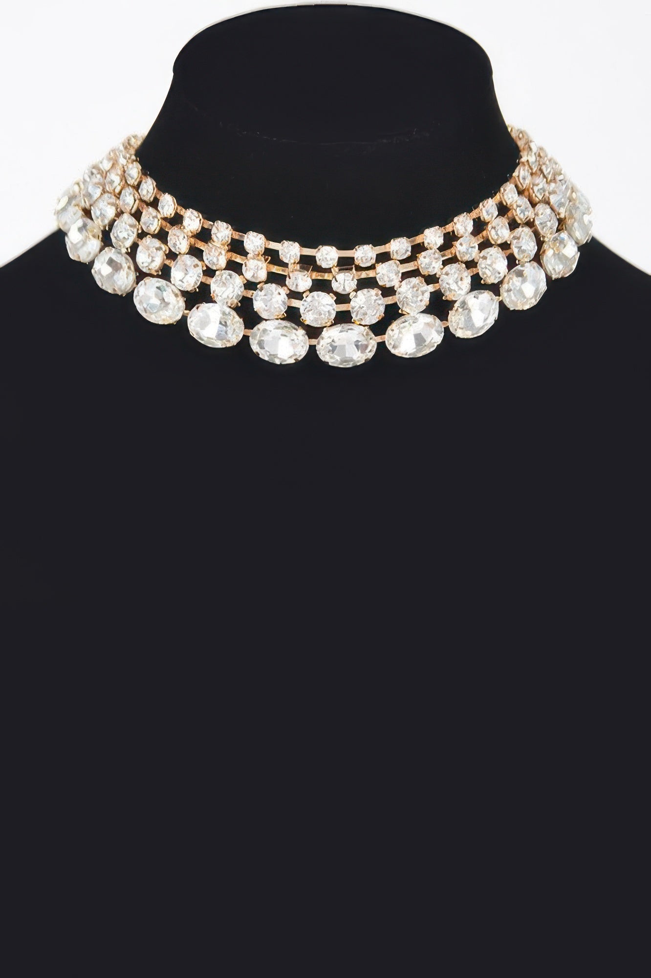 Multi Rhinestone Layered Necklace